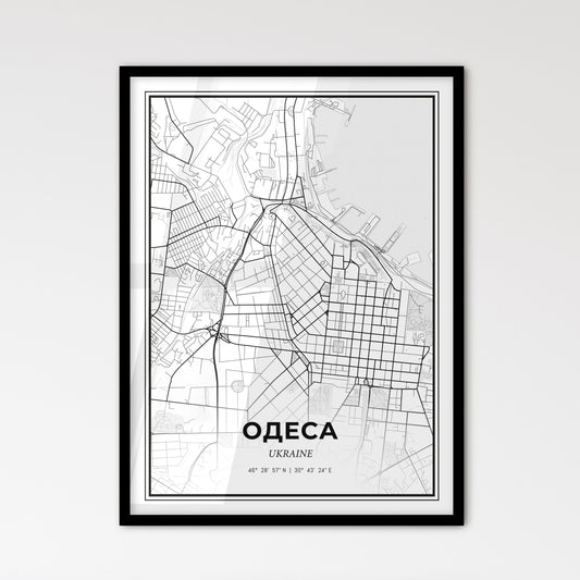 Odessa Ukraine - Scandinavian Style City Map for Modern Home Decor