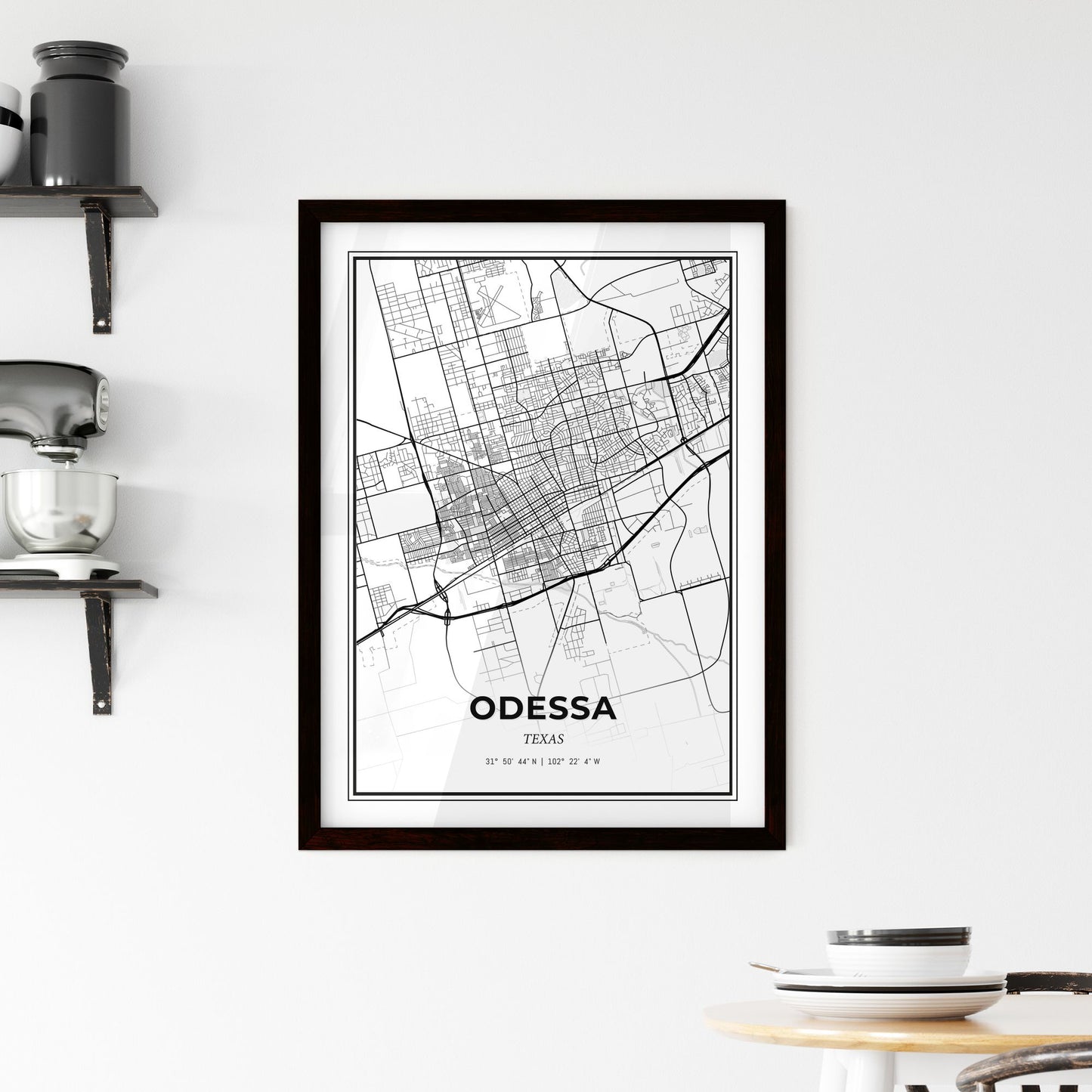 Odessa Texas - Minimal City Map