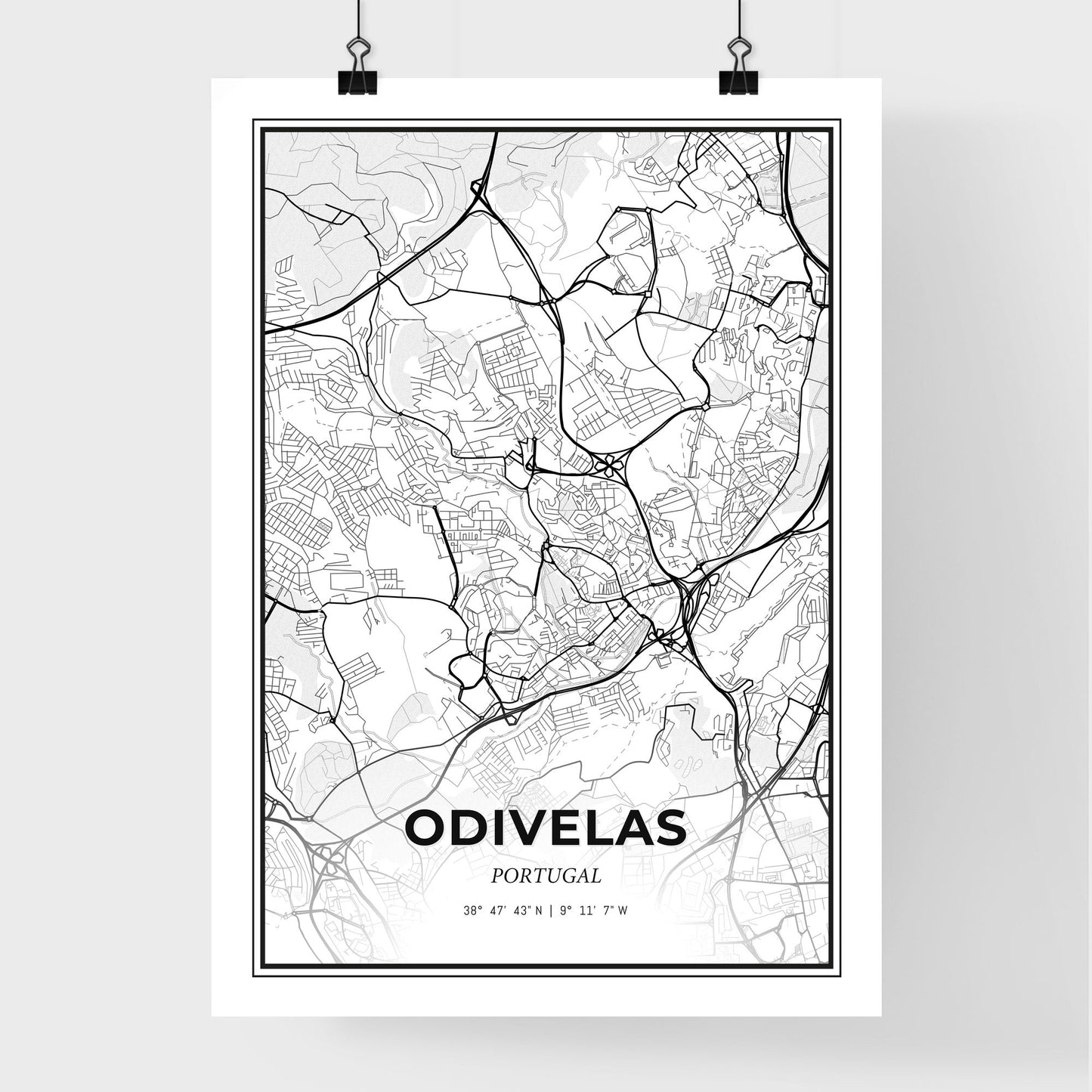 Odivelas Portugal - Premium City Map Poster