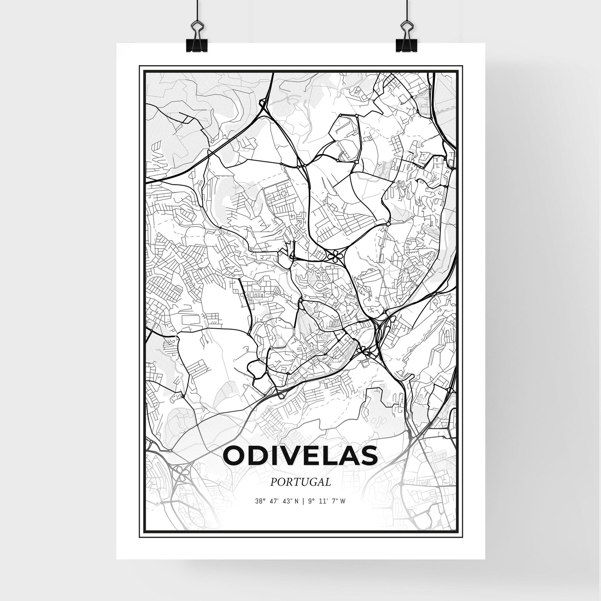 Odivelas Portugal - Premium City Map Poster