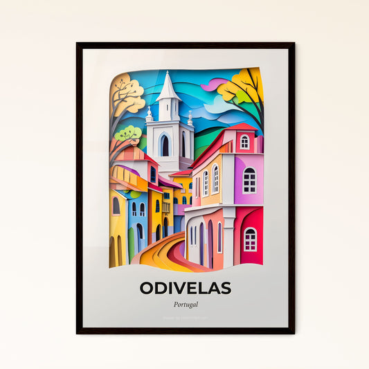 Vivid Odivelas, Portugal - a paper cut of a city with a church