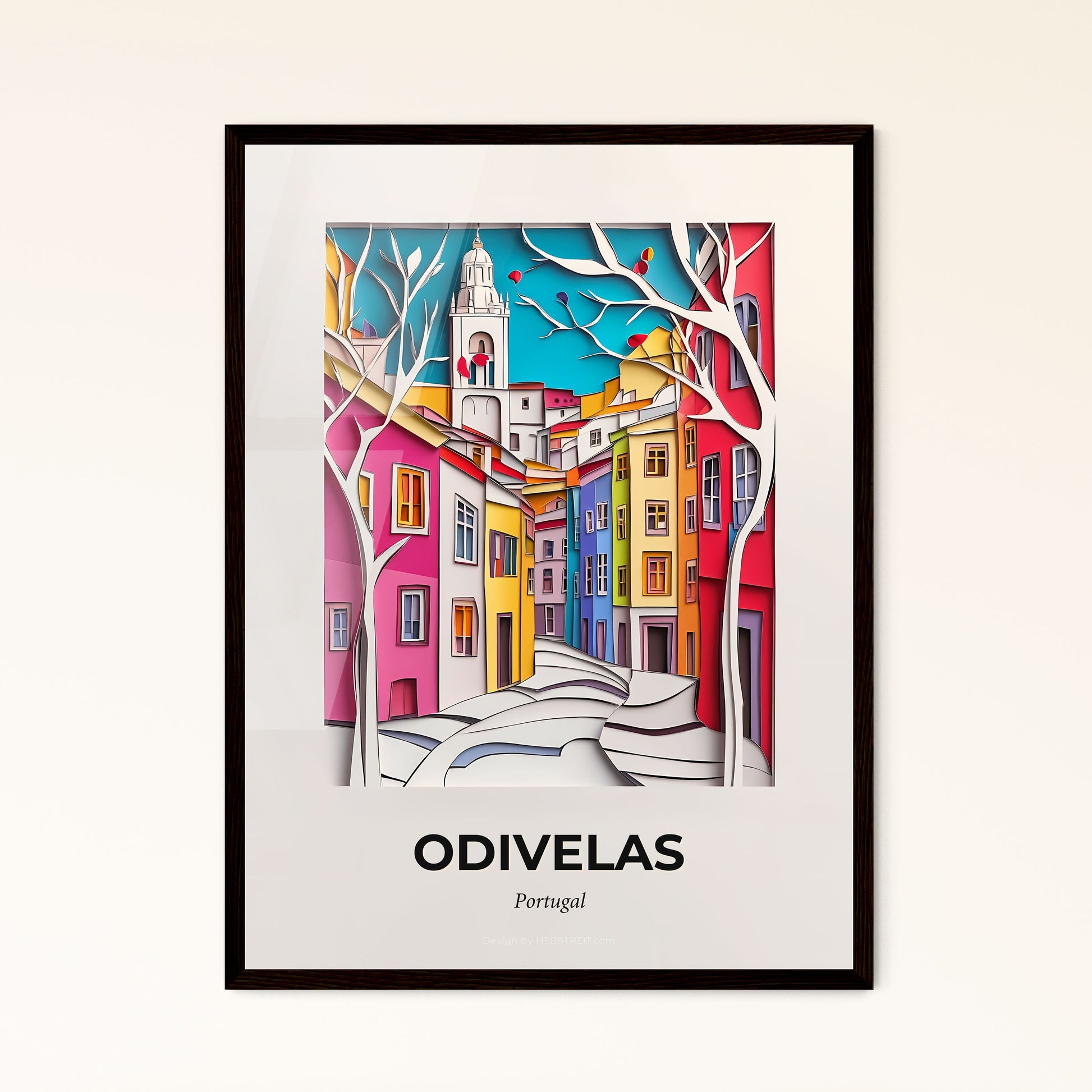 Vivid Odivelas, Portugal - a city with a clock tower