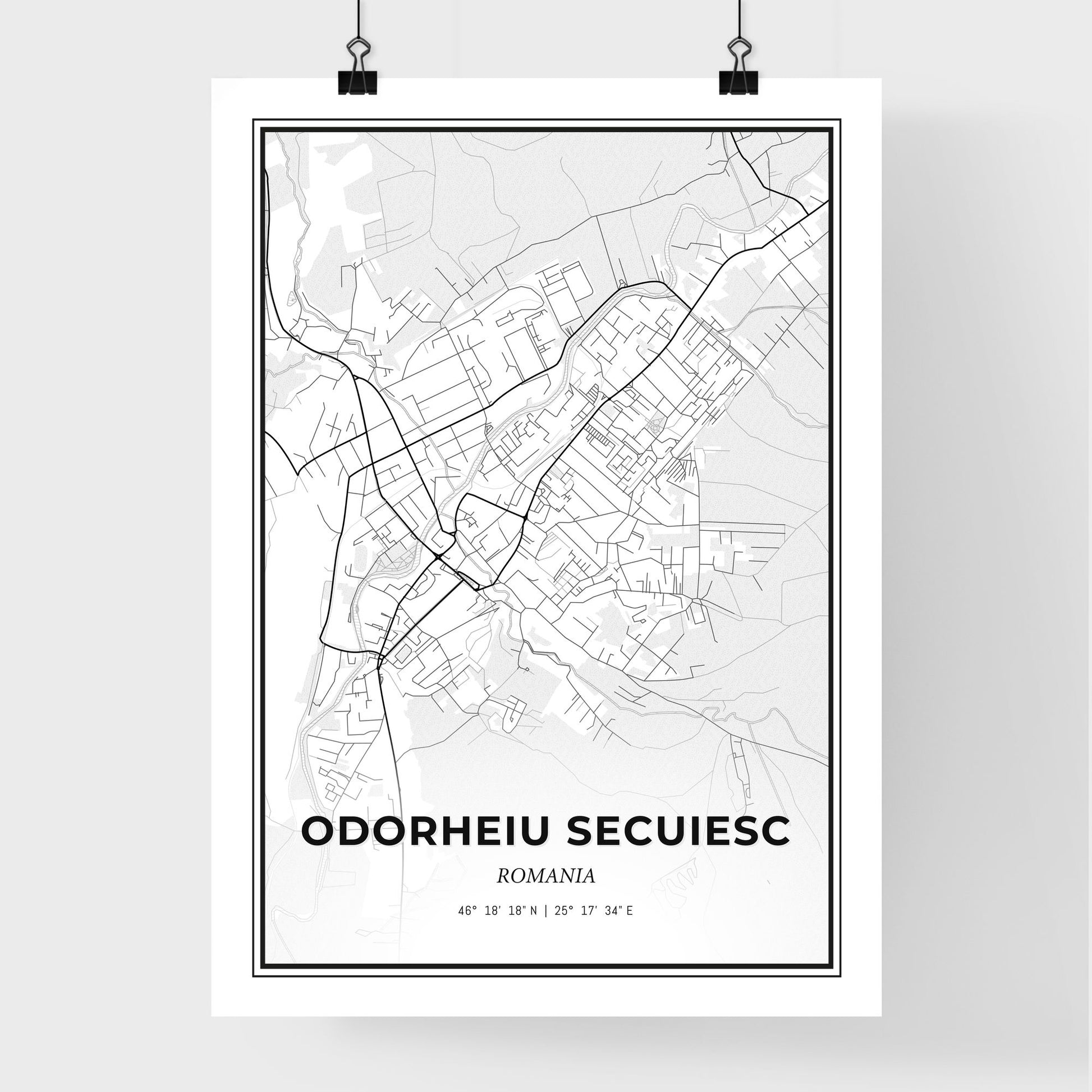 Odorheiu Secuiesc Romania - Premium City Map Poster