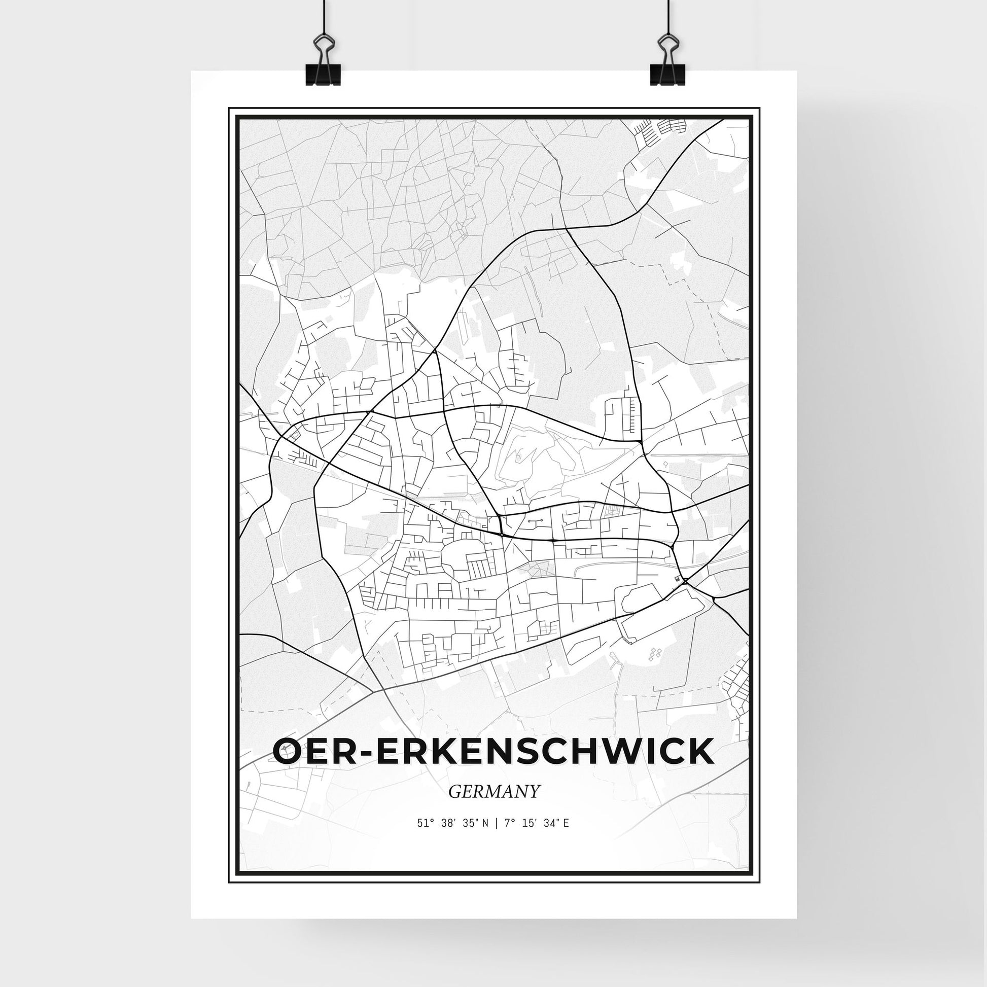 Oer-Erkenschwick Germany - Premium City Map Poster