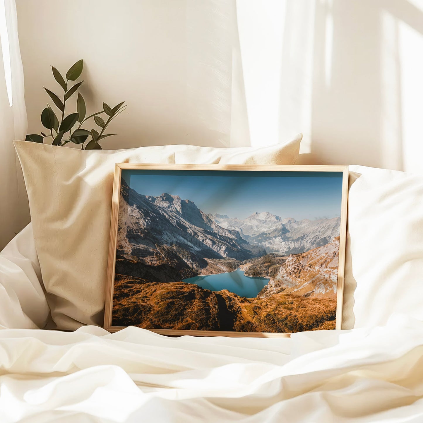 Oeschinensee Lake Wall Art Print – Swiss Alps Landscape Photography