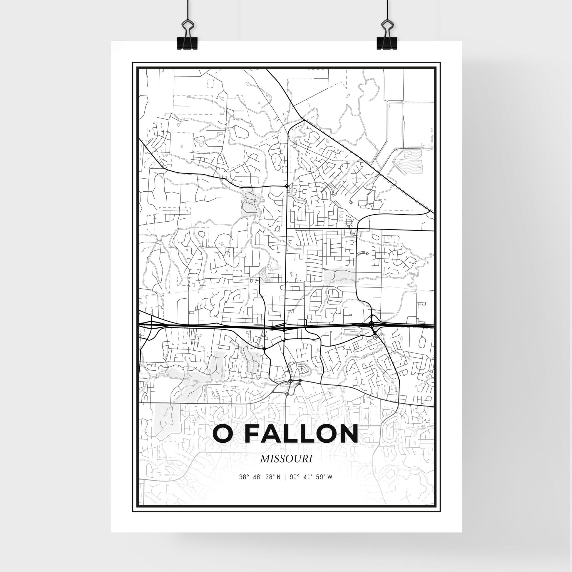 O Fallon Missouri - Premium City Map Poster