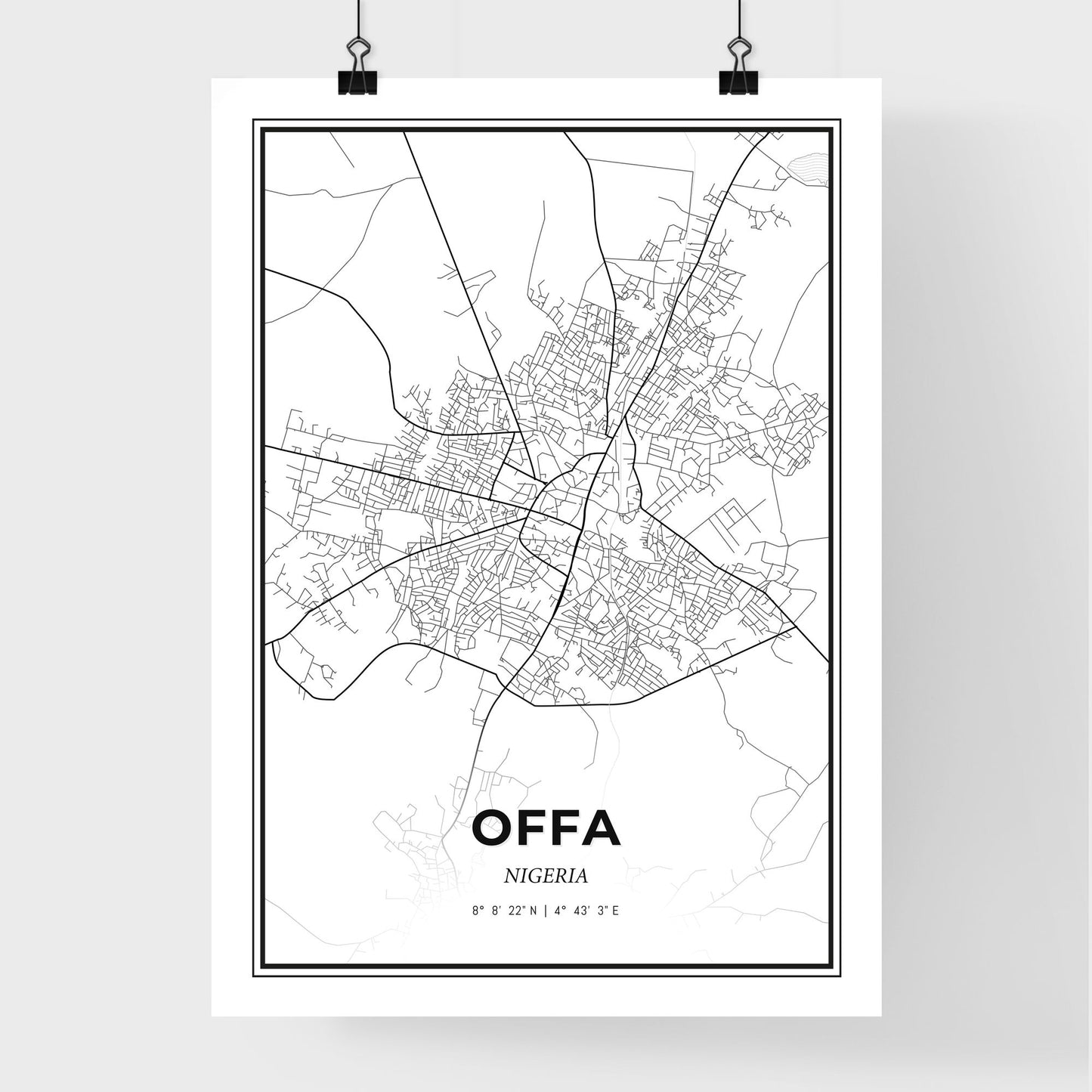 Offa Nigeria - Premium City Map Poster