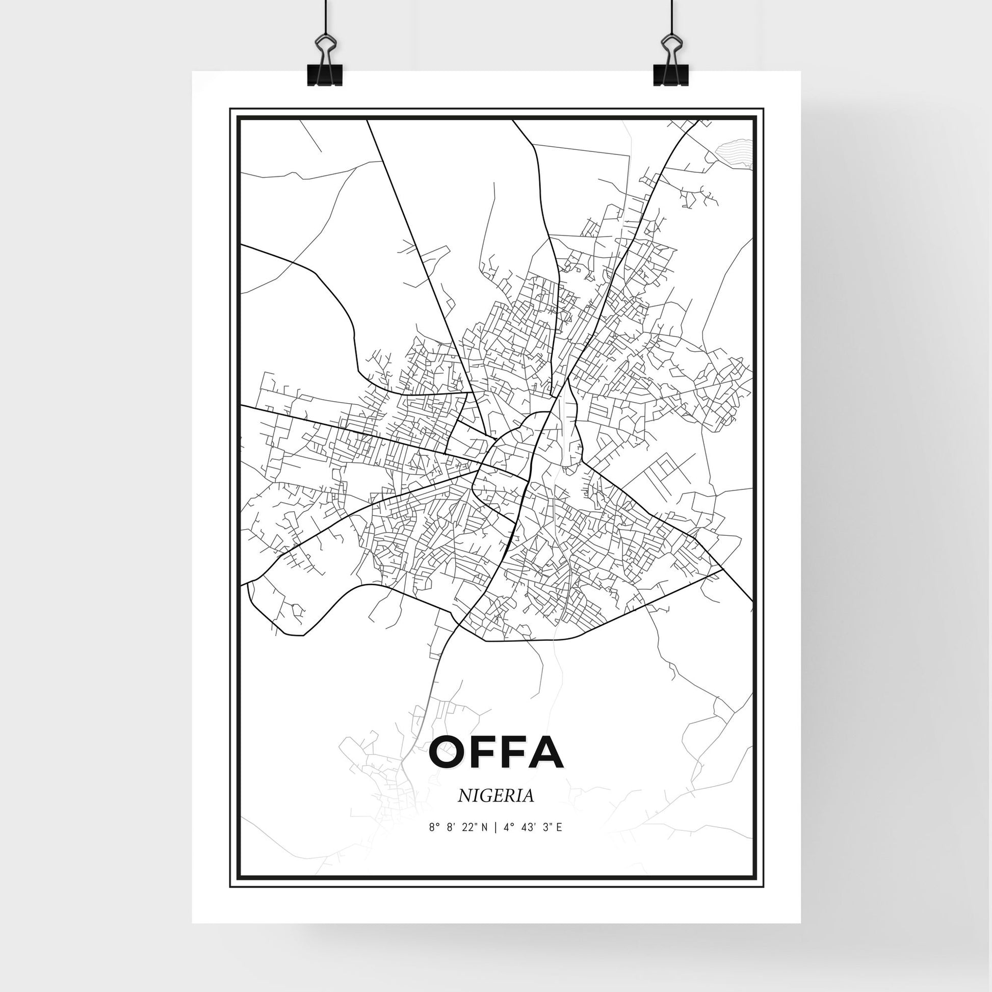 Offa Nigeria - Premium City Map Poster