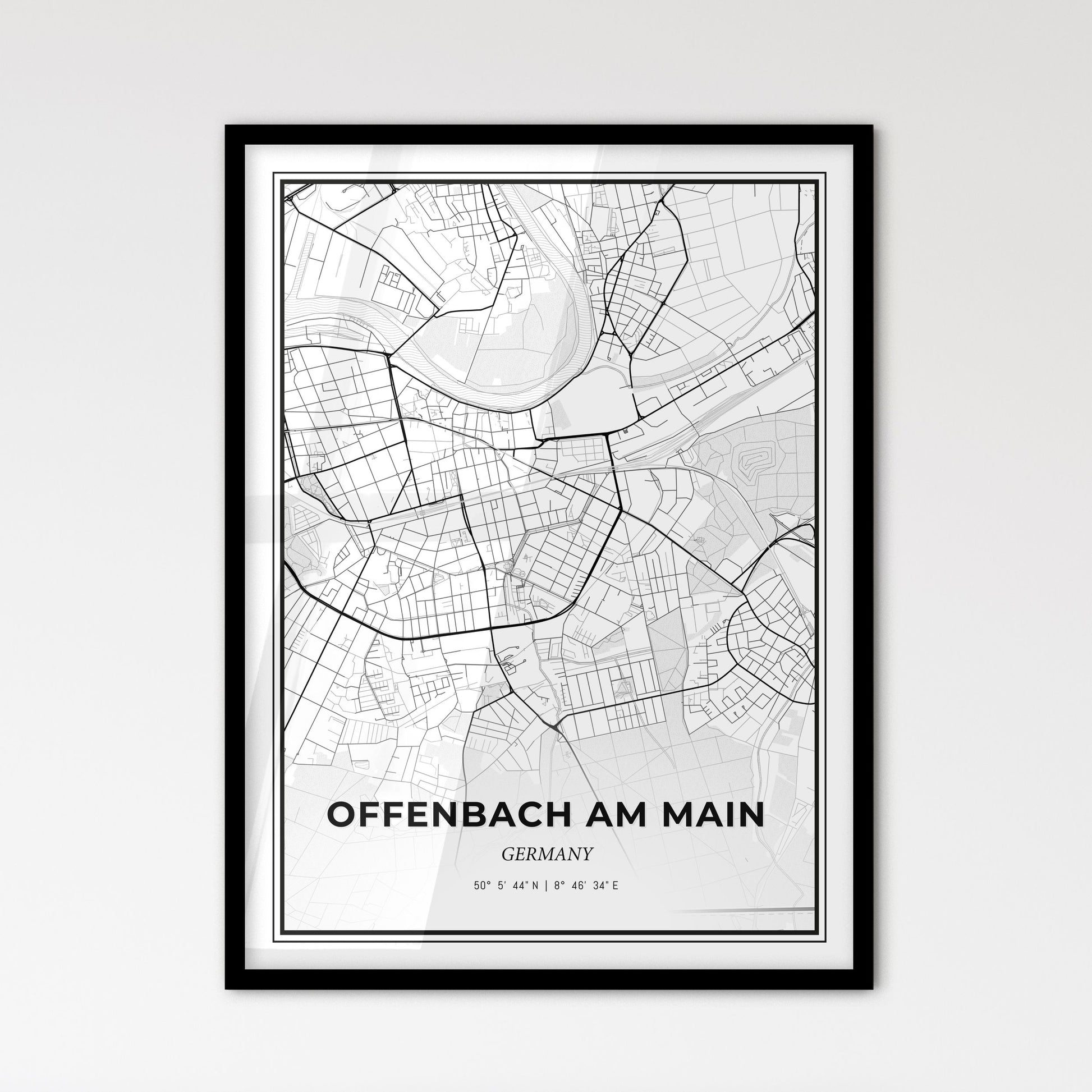 Offenbach am Main Germany - Scandinavian Style City Map for Modern Home Decor