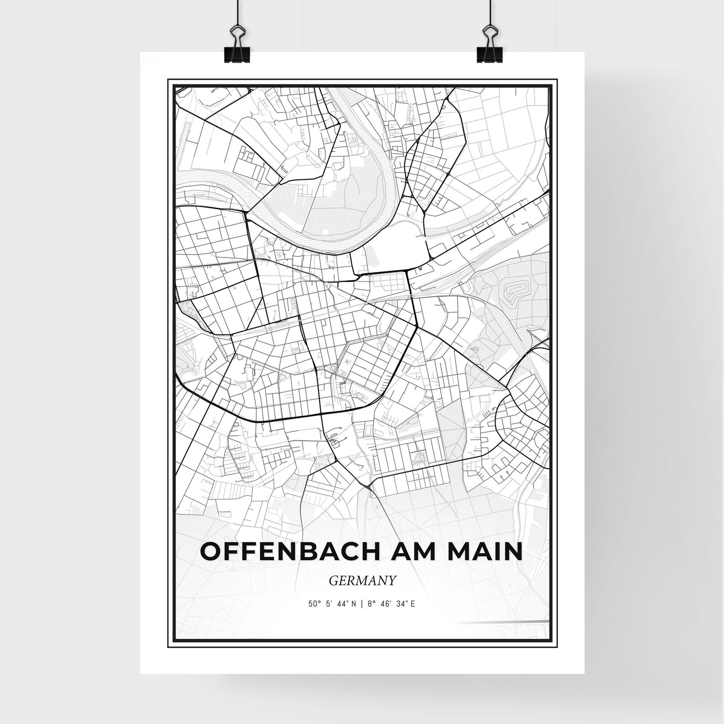 Offenbach am Main Germany - Premium City Map Poster