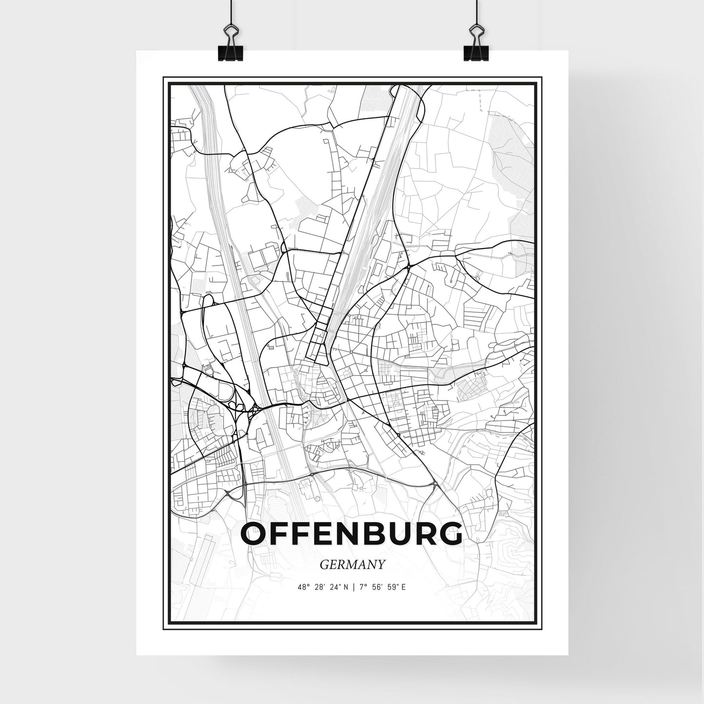 Offenburg Germany - Premium City Map Poster