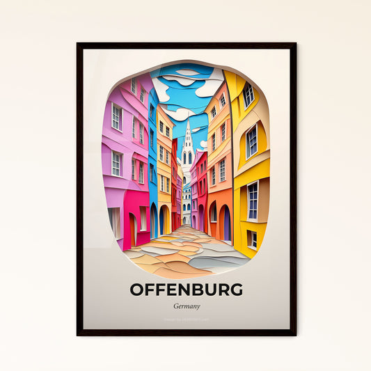 Vivid Offenburg, Germany - a city street with a clock tower