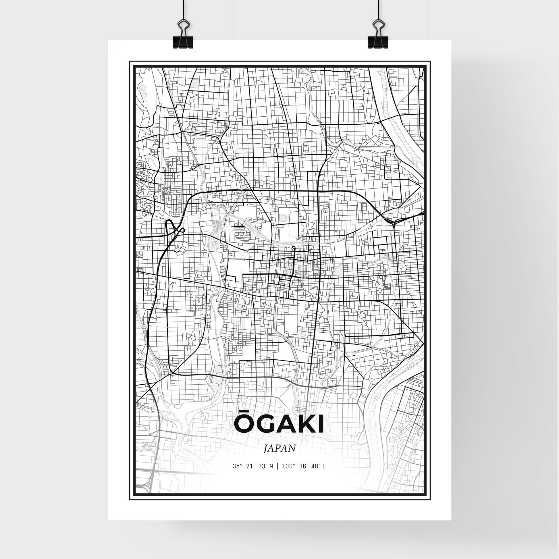 Ōgaki Japan - Premium City Map Poster