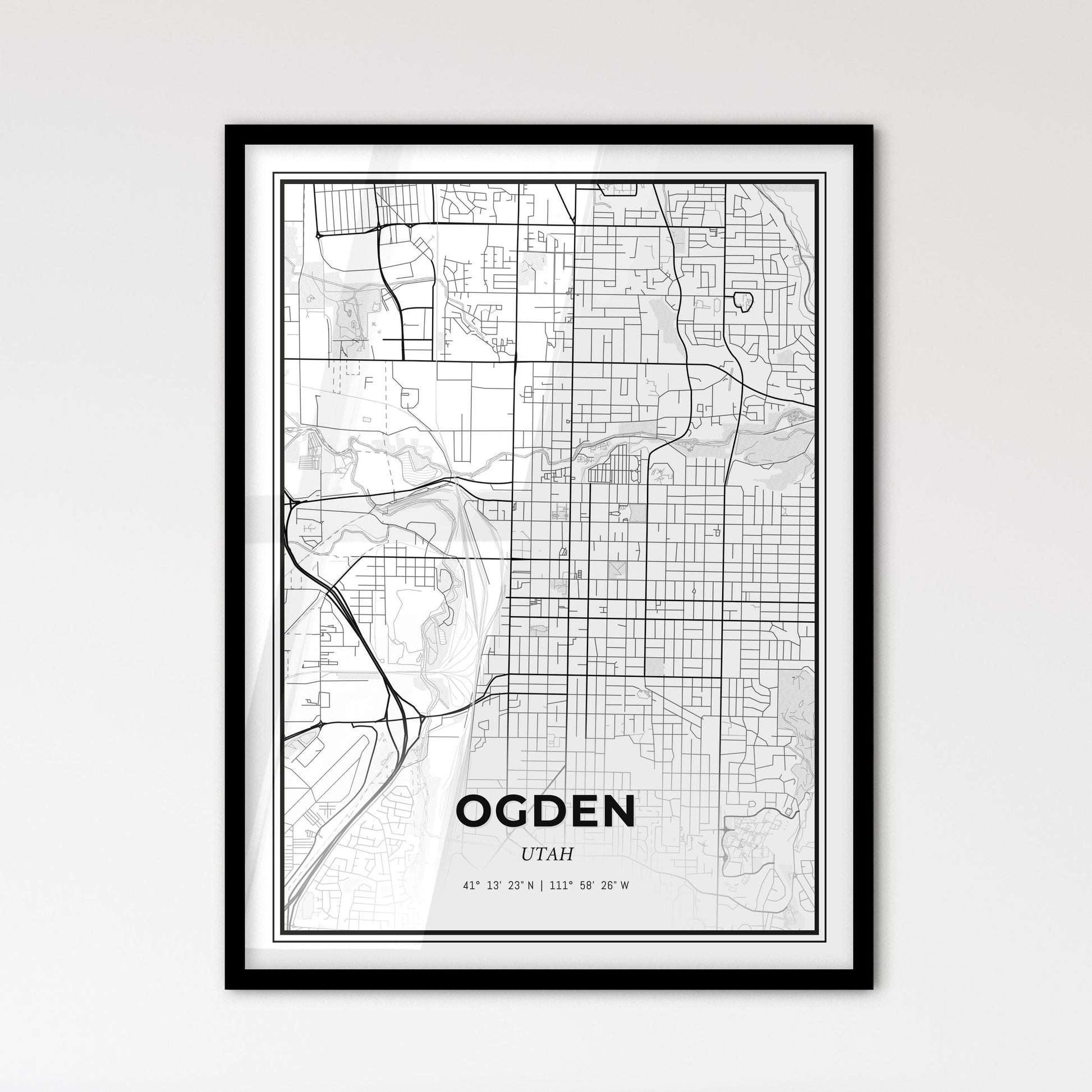 Ogden Utah - Scandinavian Style City Map for Modern Home Decor