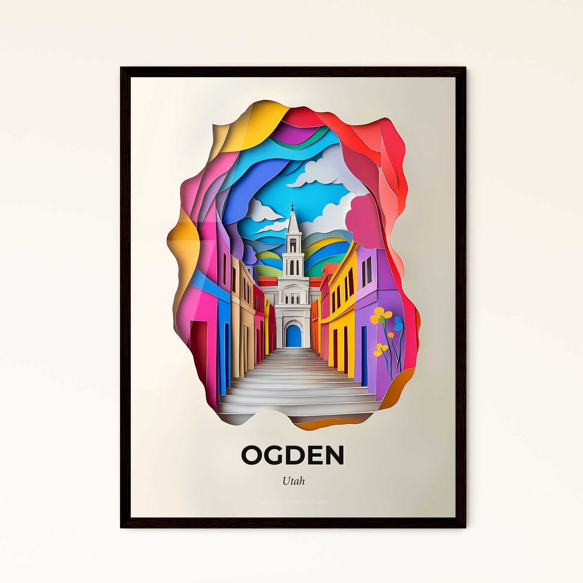 Vivid Ogden, Utah - a colorful city with a clock tower in the middle