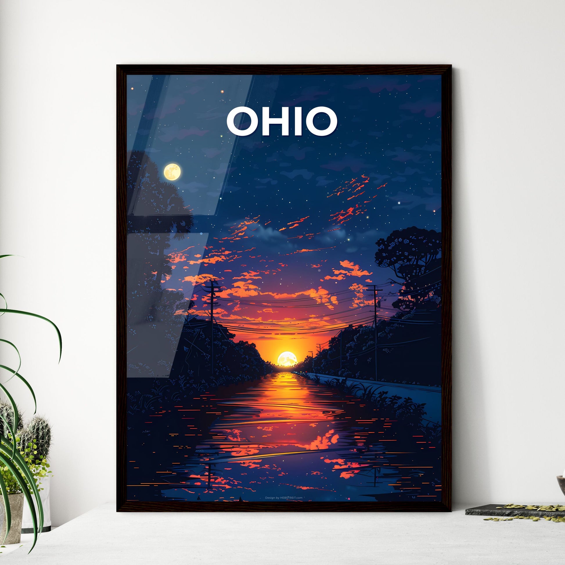 Stunning Sunset Painting Over River in Ohio