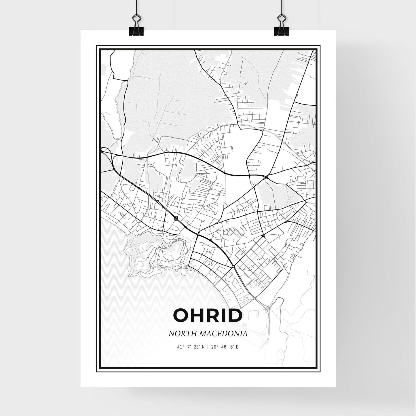 Ohrid North Macedonia - Premium City Map Poster