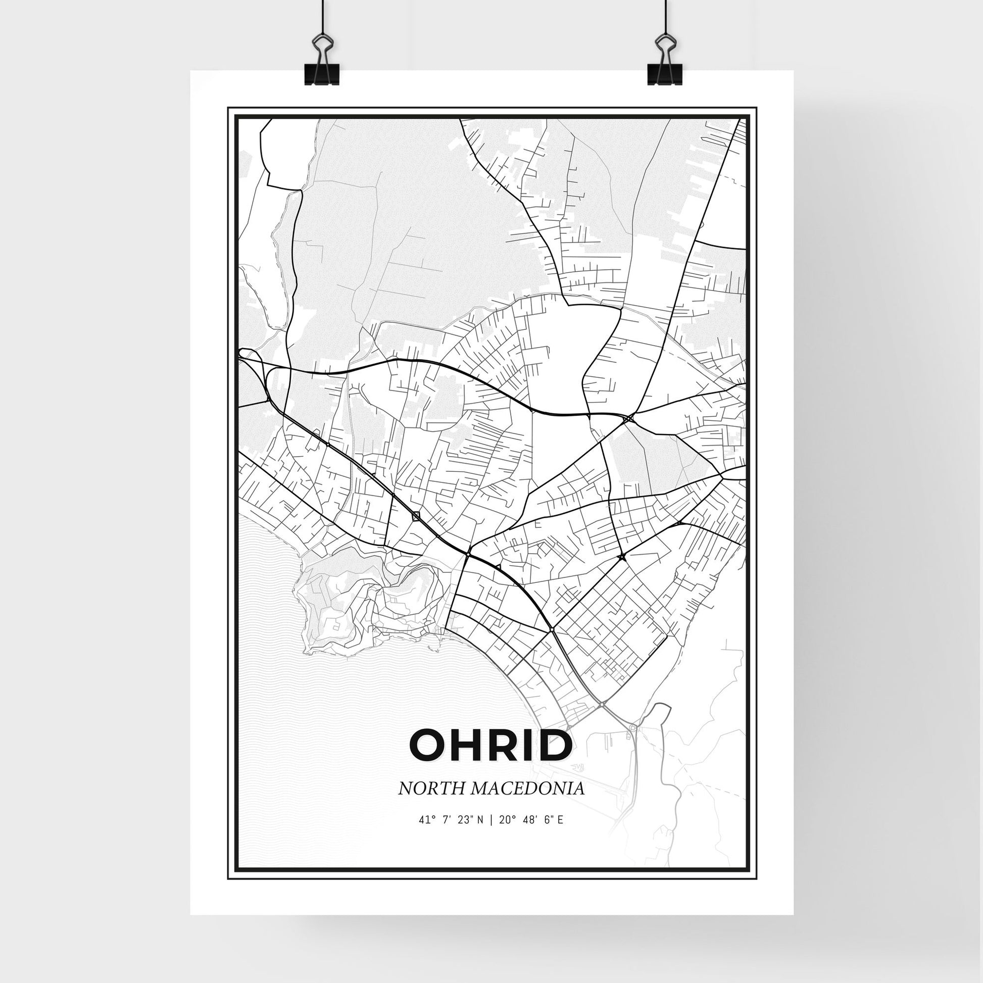 Ohrid North Macedonia - Premium City Map Poster