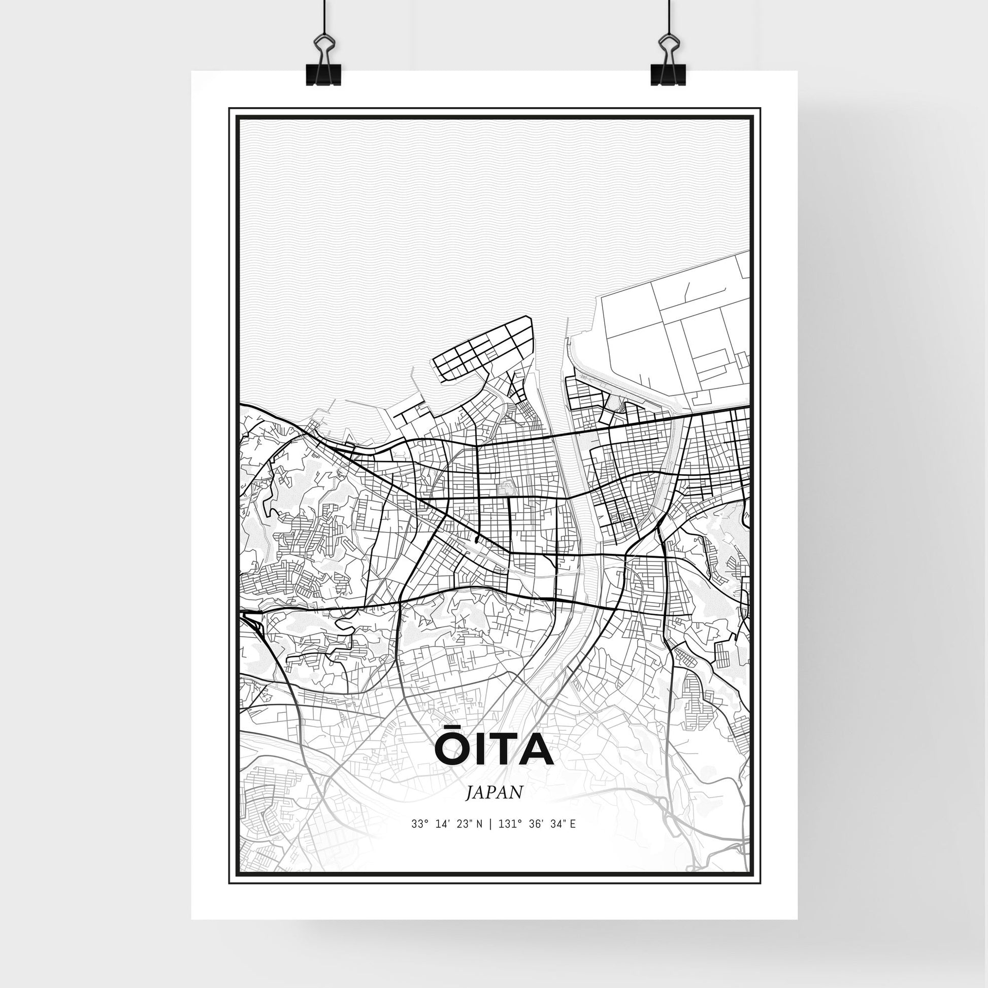 Ōita Japan - Premium City Map Poster