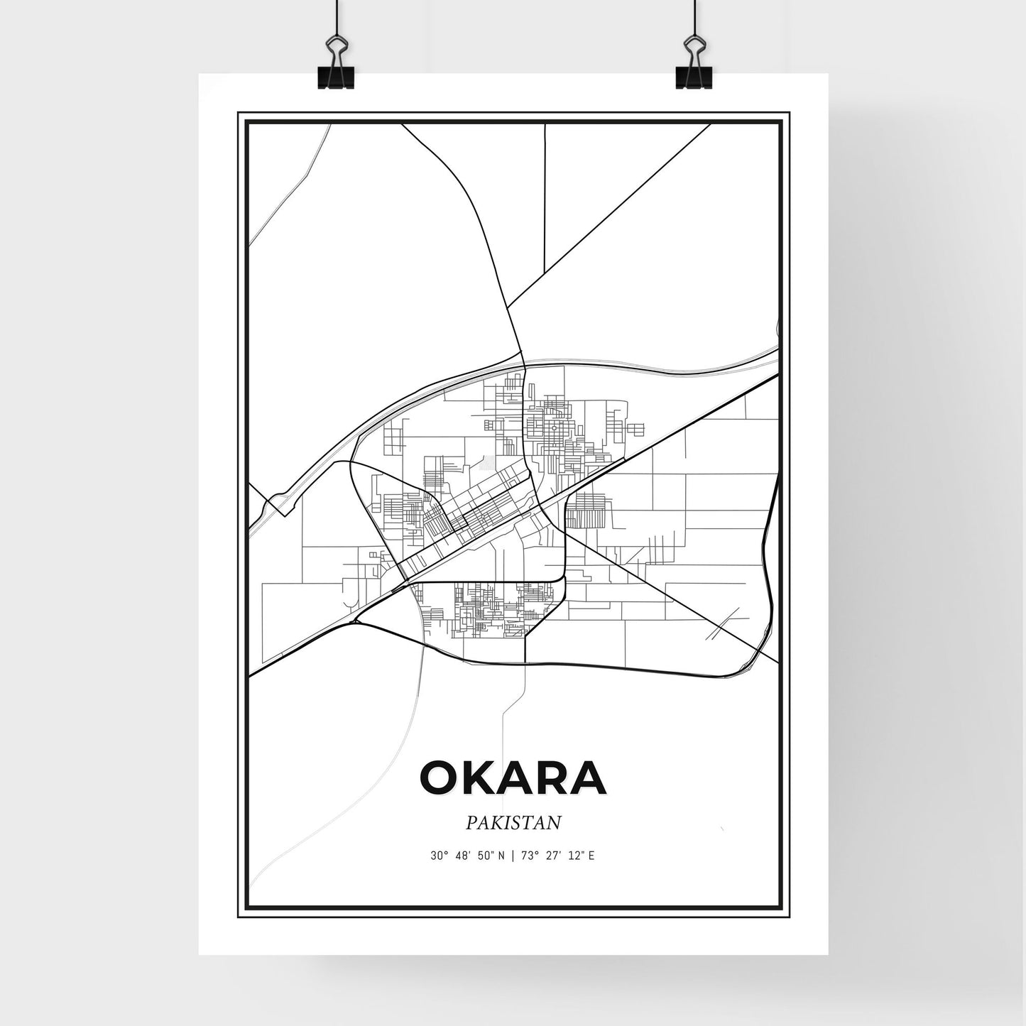 Okara Pakistan - Premium City Map Poster