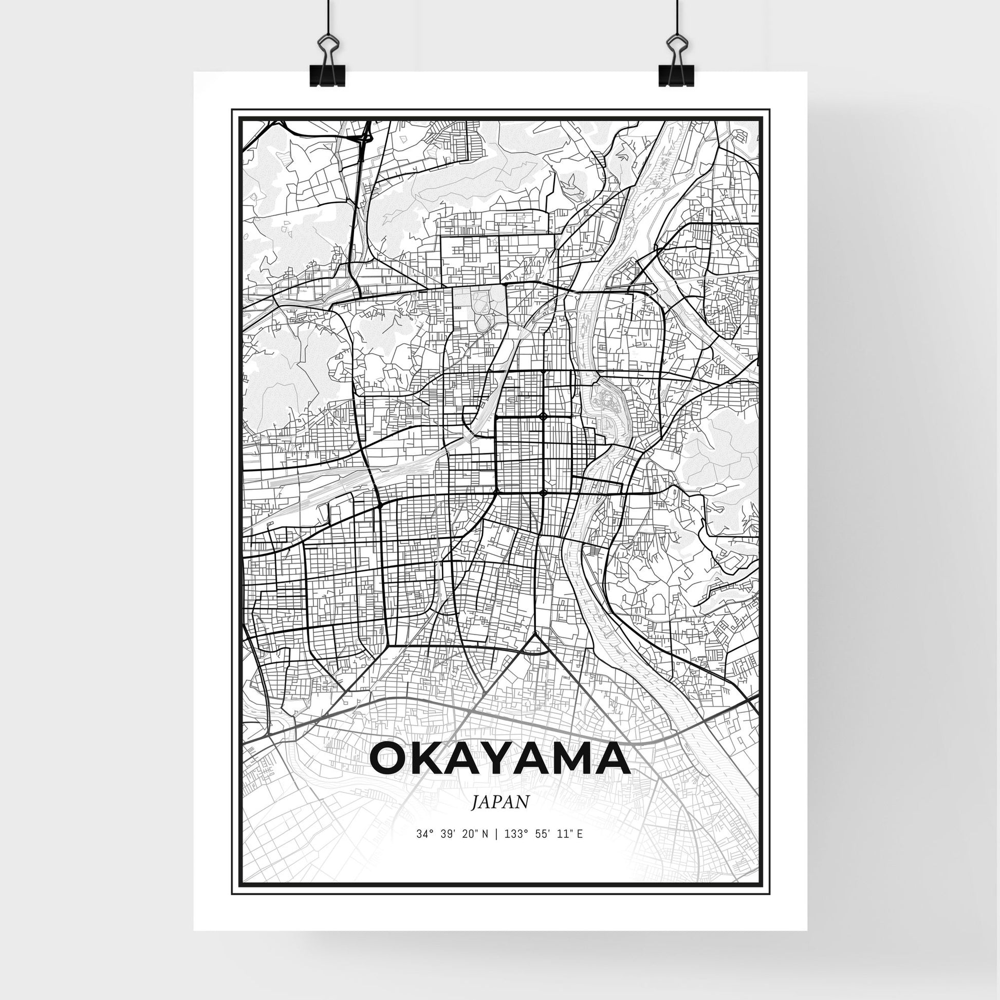 Okayama Japan - Premium City Map Poster