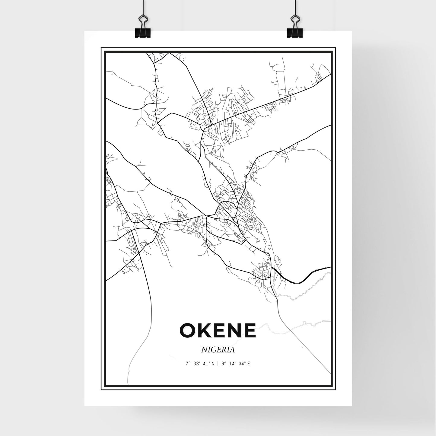 Okene Nigeria - Premium City Map Poster