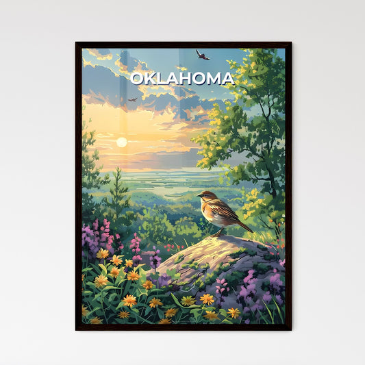 Oklahoma City Flower Garden Bird Nature Painting Artwork Digital Art