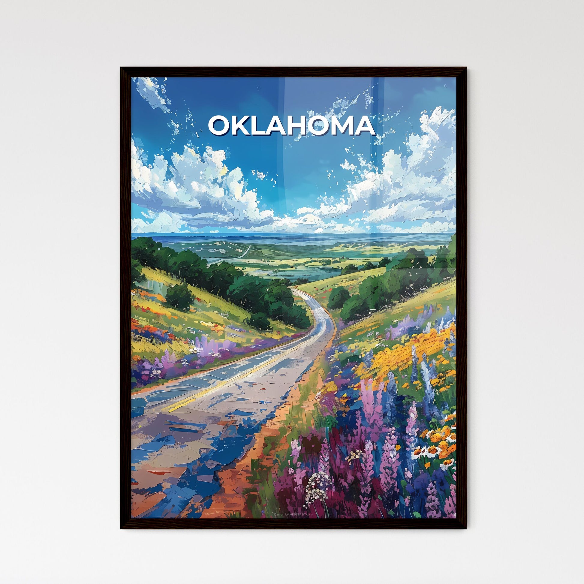 Oklahoma Field Flowers Nature Art Vibrant Painting Floral Landscape