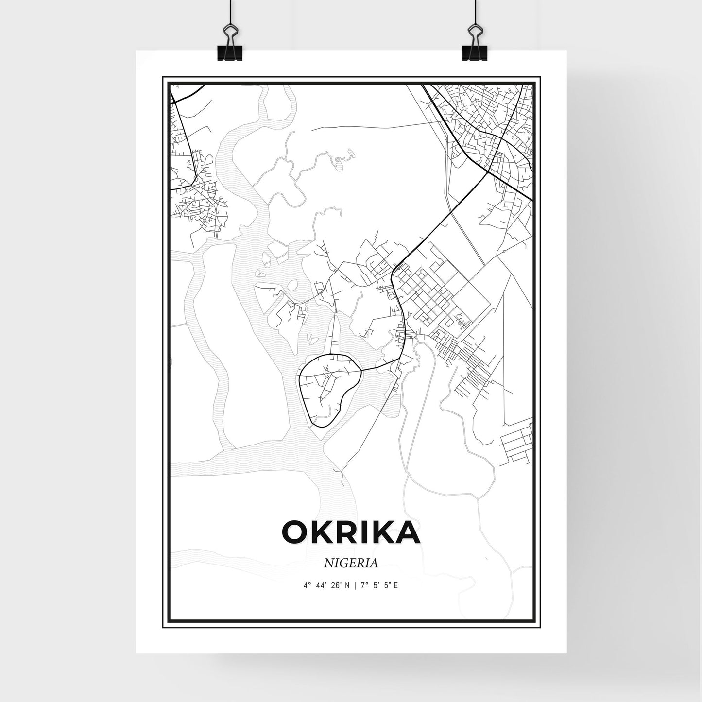 Okrika Nigeria - Premium City Map Poster