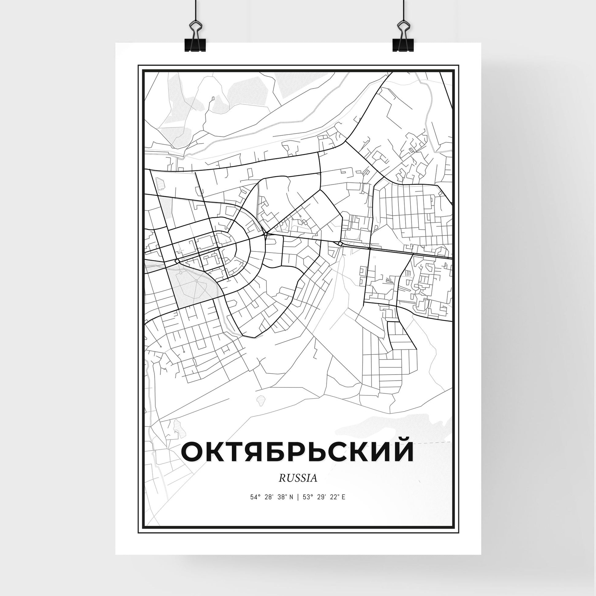 Oktyabrsky Russia - Premium City Map Poster