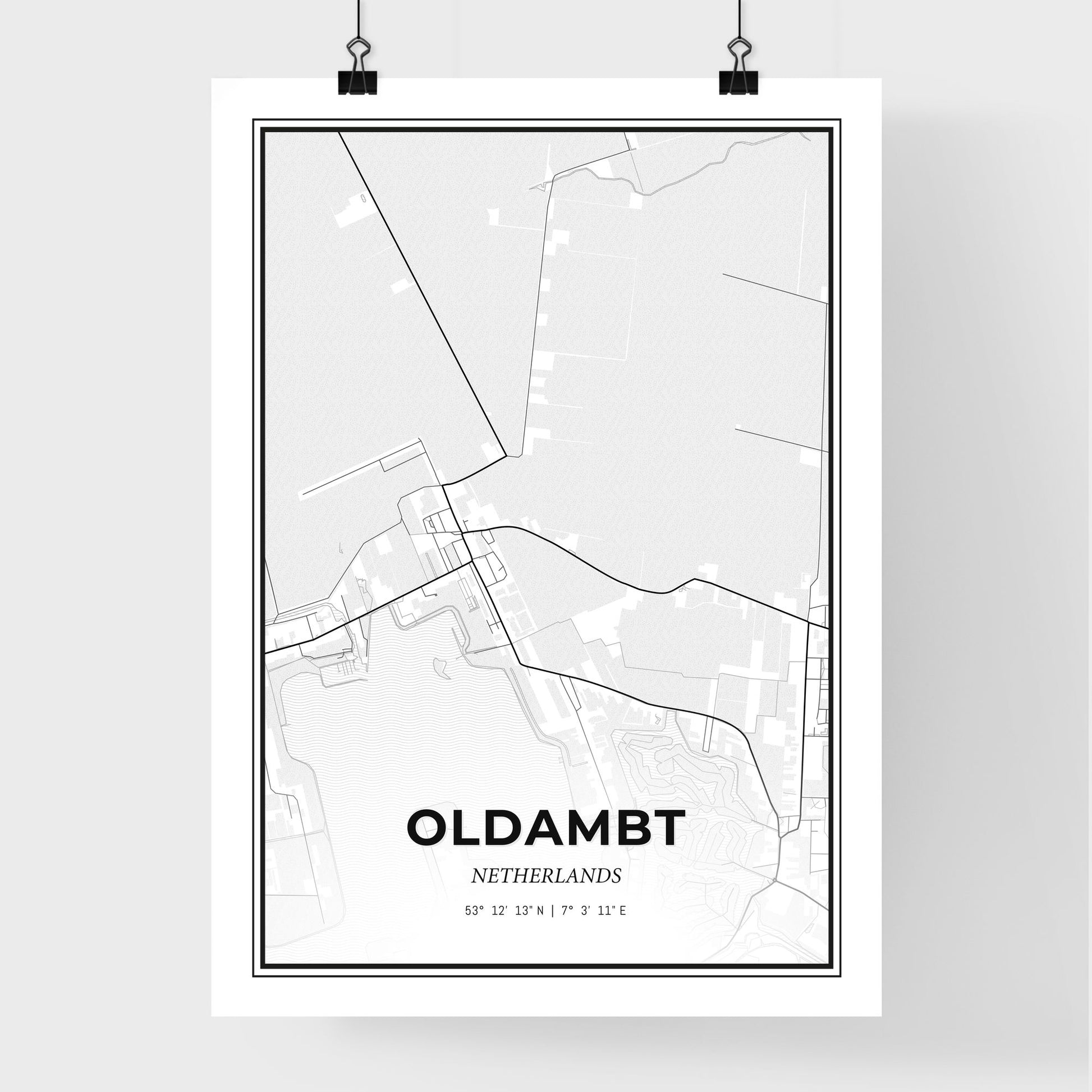  Oldambt Netherlands - Premium City Map Poster