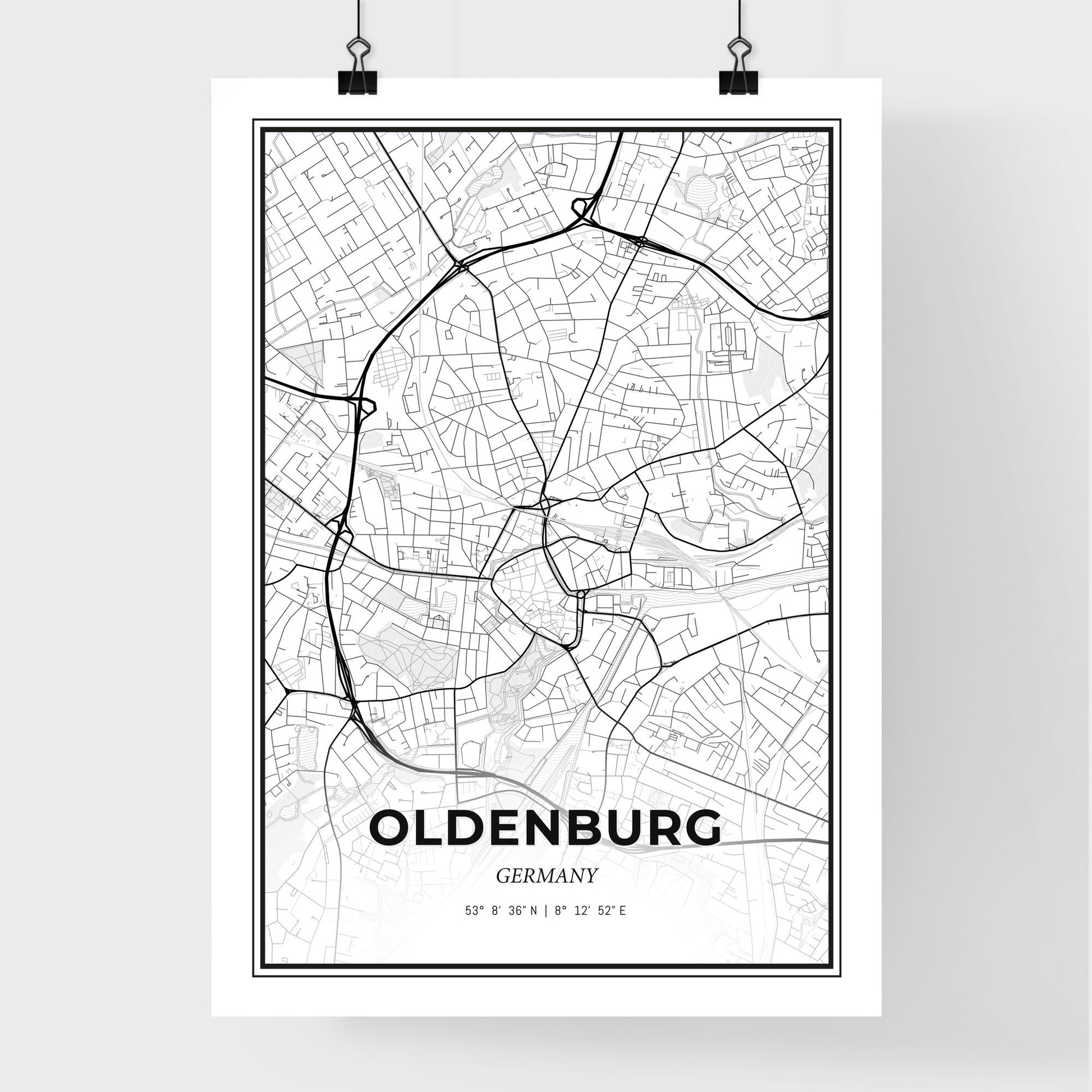 Oldenburg Germany - Premium City Map Poster