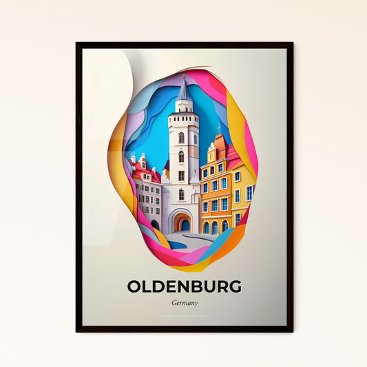 Vivid Oldenburg, Germany - a paper cut of a building with a clock tower