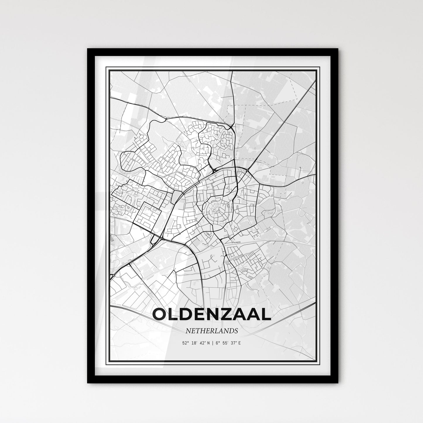  Oldenzaal Netherlands - Scandinavian Style City Map for Modern Home Decor