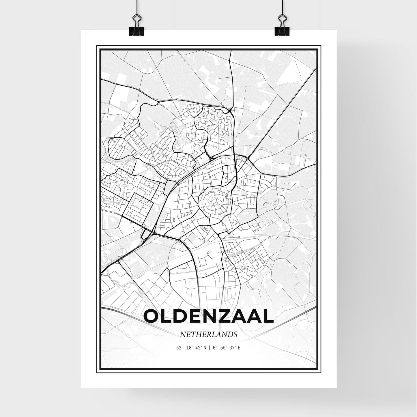  Oldenzaal Netherlands - Premium City Map Poster