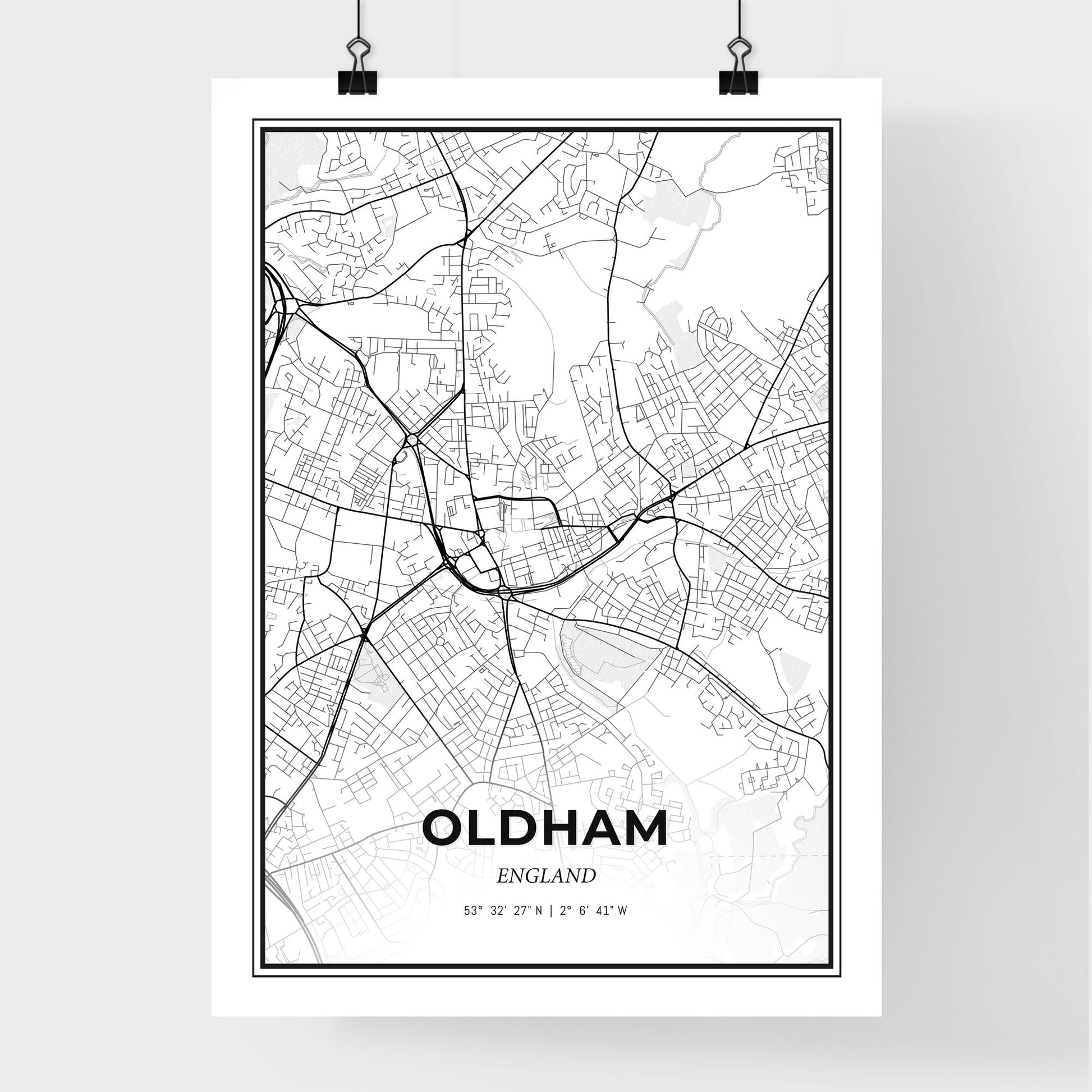 Oldham England - Premium City Map Poster