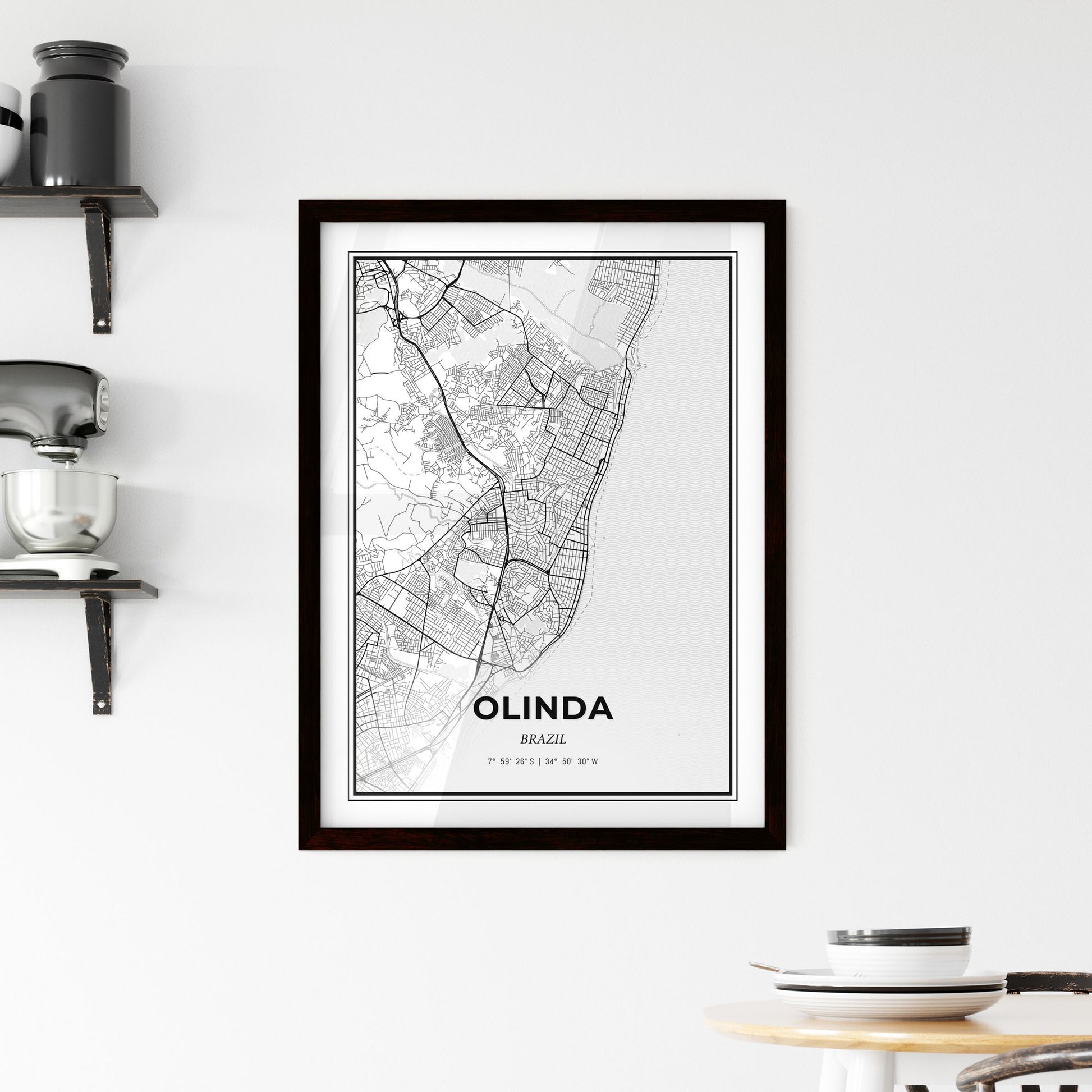 Olinda Brazil - Minimal City Map