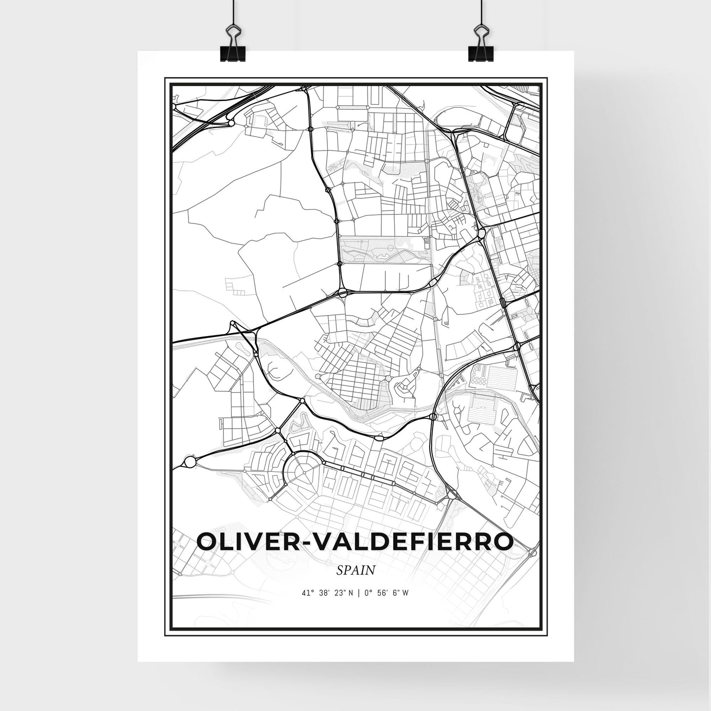 Oliver-Valdefierro Spain - Premium City Map Poster