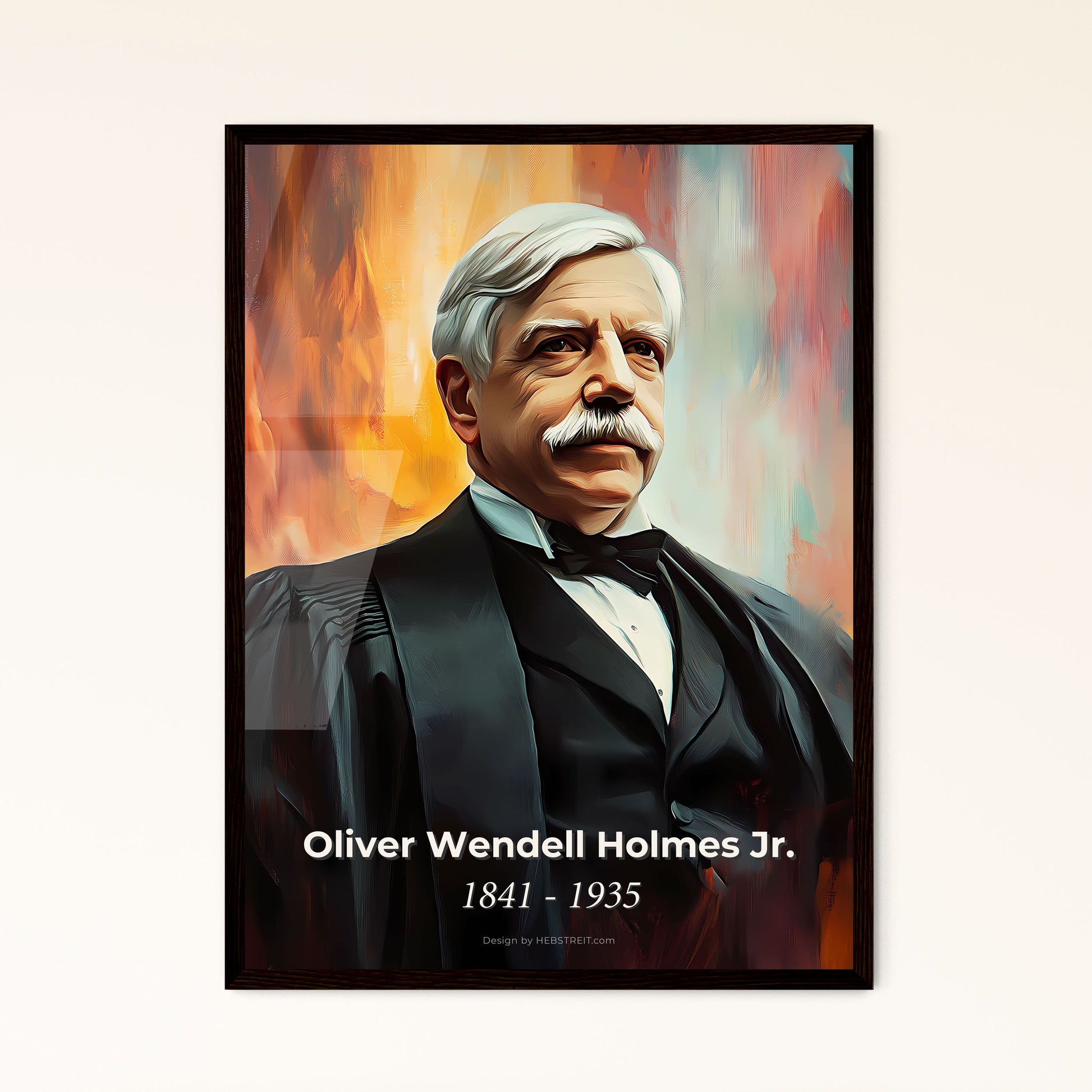 Portrait of Oliver Wendell Holmes Jr., 1841 - 1935. Impressionistic painting of a man in a black robe.