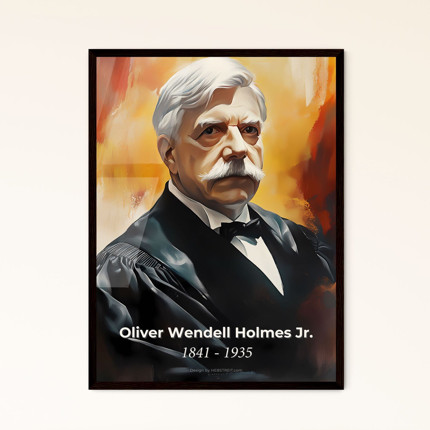 Portrait of Oliver Wendell Holmes Jr., 1841 - 1935. Impressionistic painting of a man in a black robe.