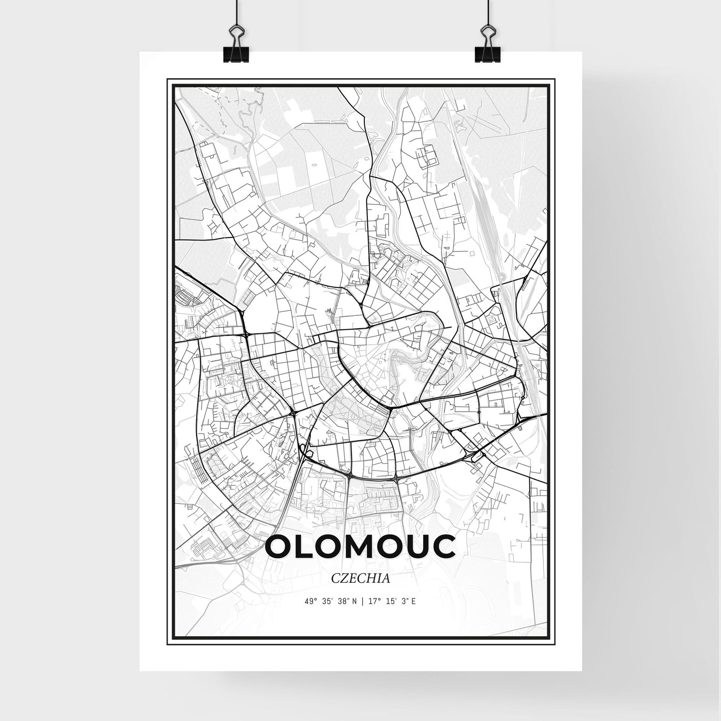  Olomouc Czechia - Premium City Map Poster