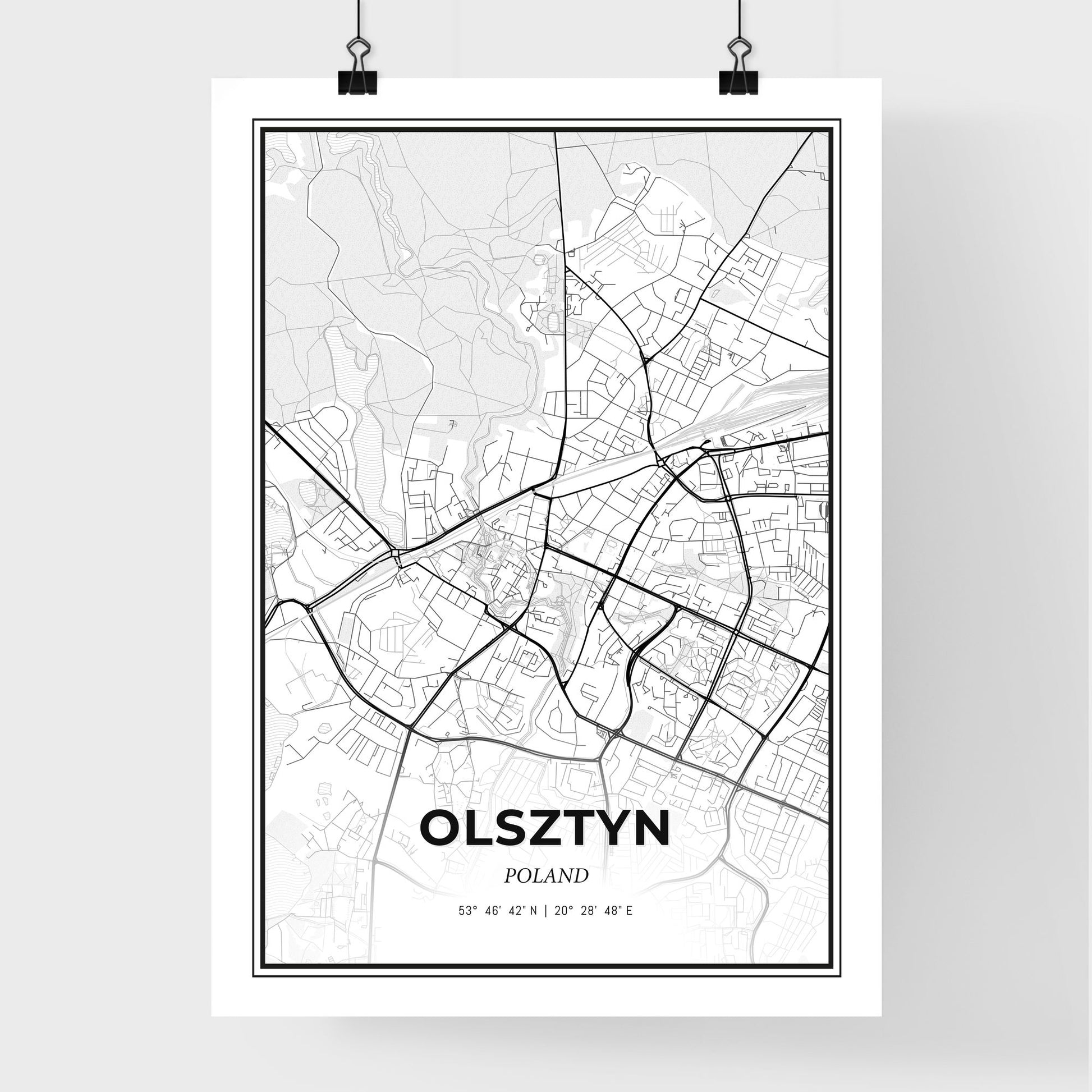 Olsztyn Poland - Premium City Map Poster