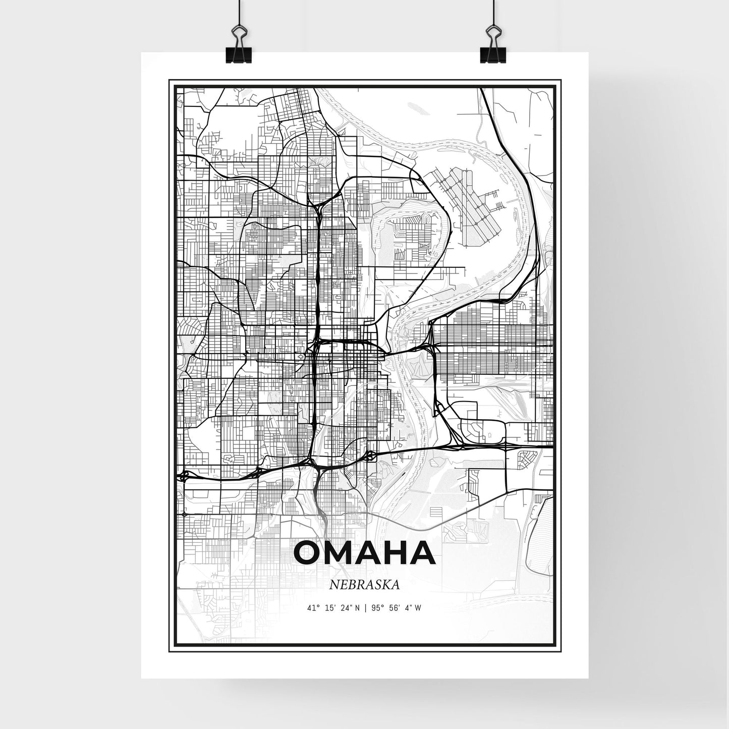 Omaha Nebraska - Premium City Map Poster