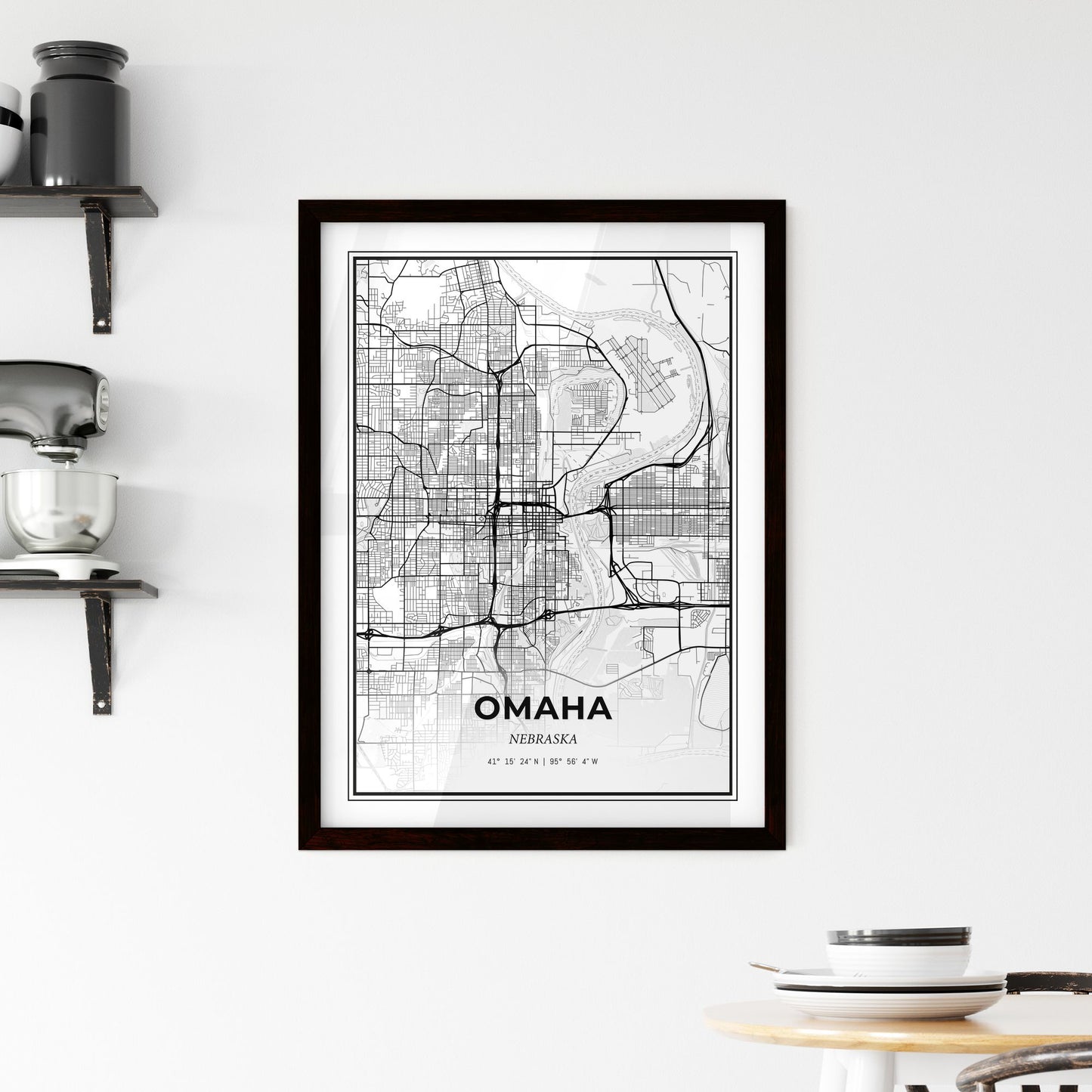 Omaha Nebraska - Minimal City Map