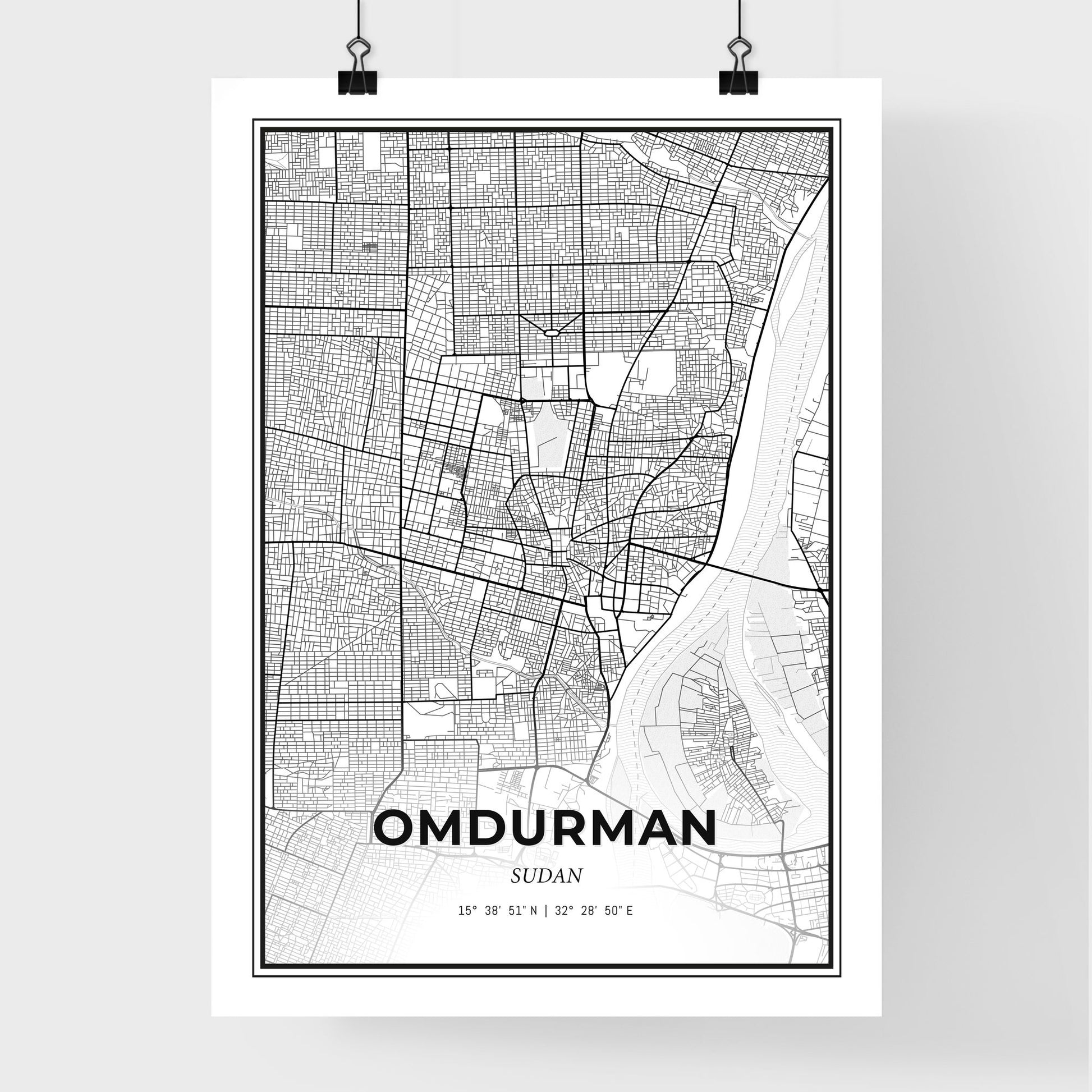 Omdurman Sudan - Premium City Map Poster