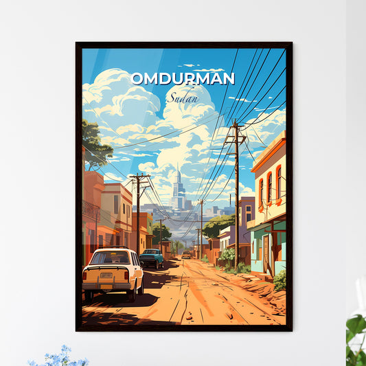 Omdurman Skyline Painting - Colorful Urban Art with Cars and Buildings Default Title