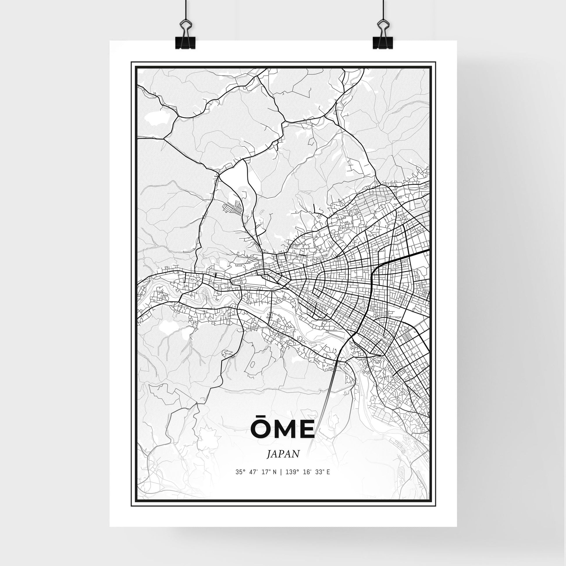 Ōme Japan - Premium City Map Poster