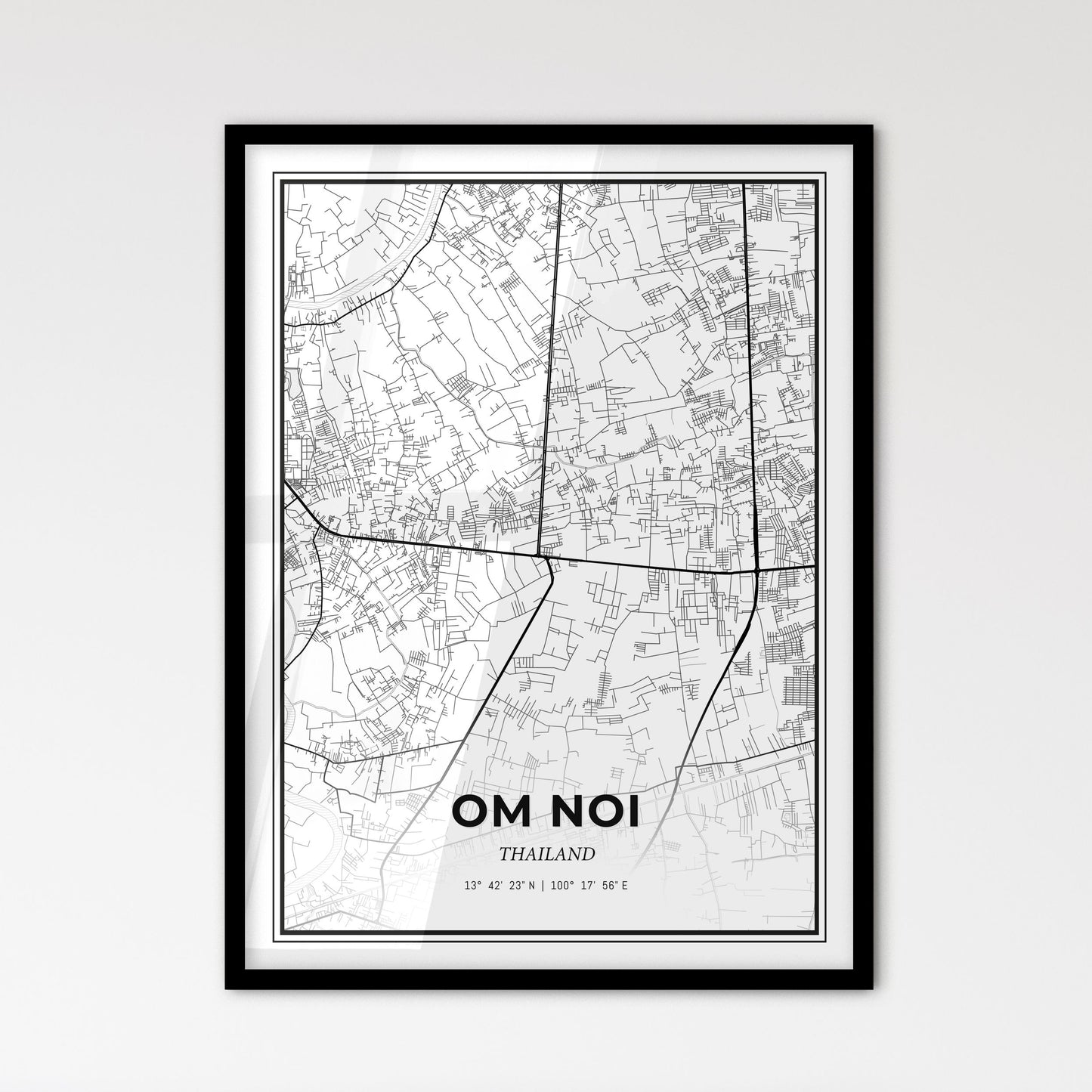 Om Noi Thailand - Scandinavian Style City Map for Modern Home Decor