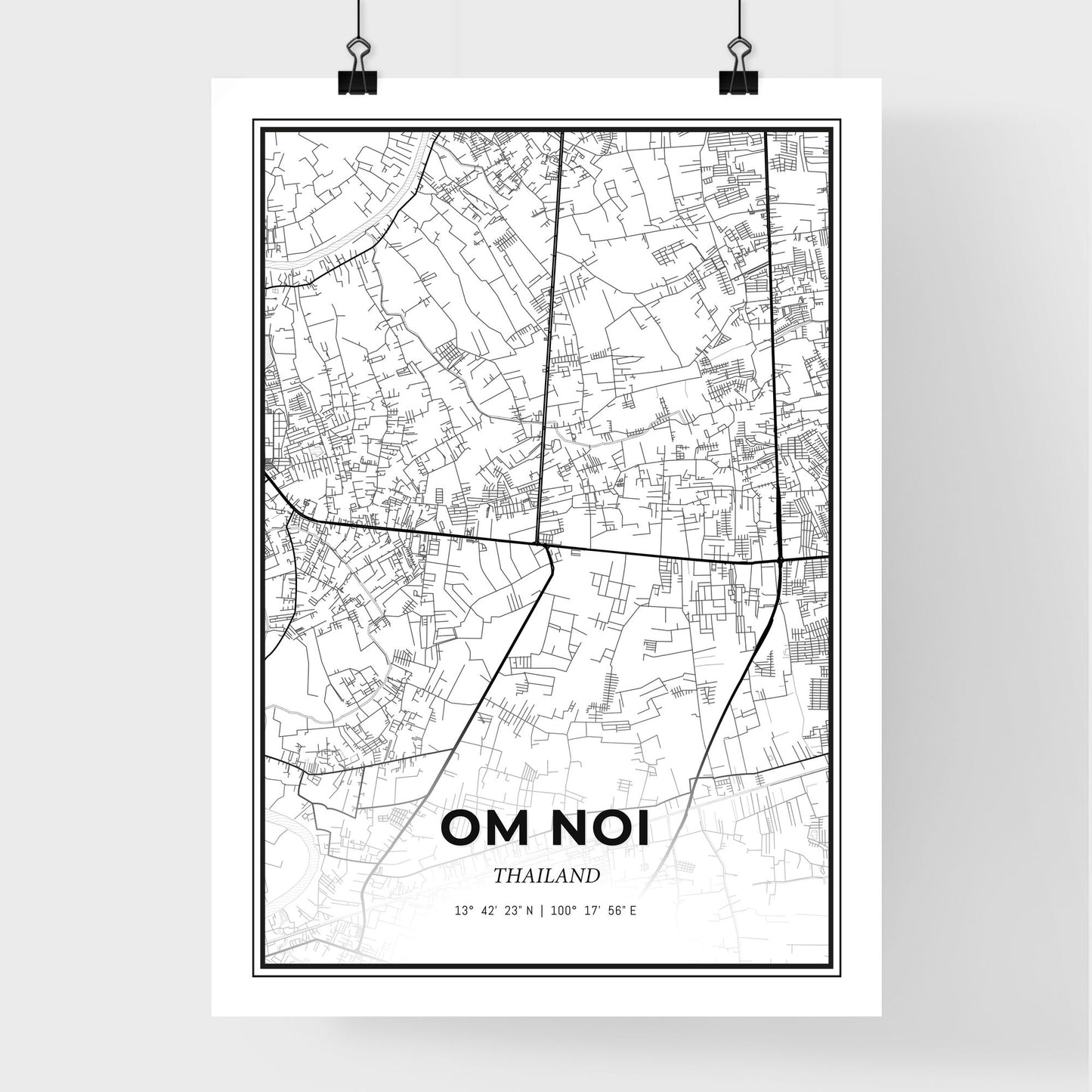 Om Noi Thailand - Premium City Map Poster