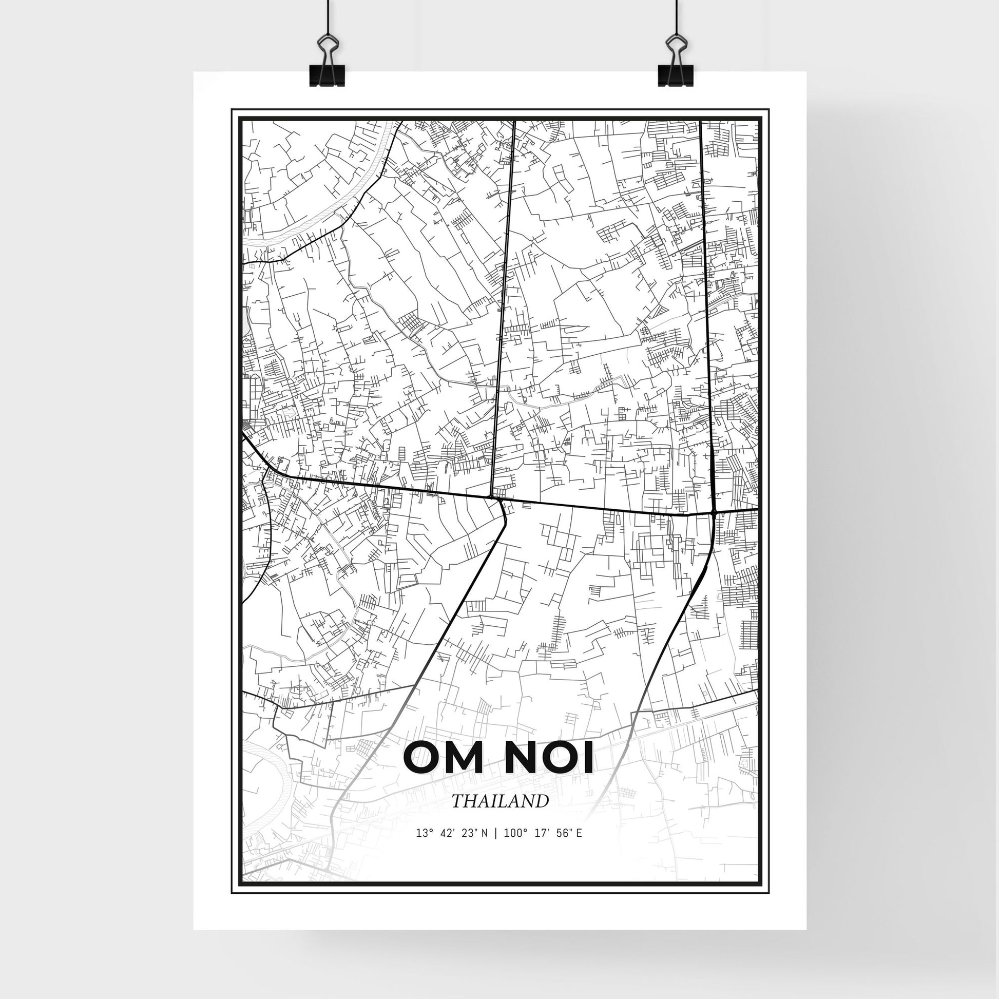 Om Noi Thailand - Premium City Map Poster